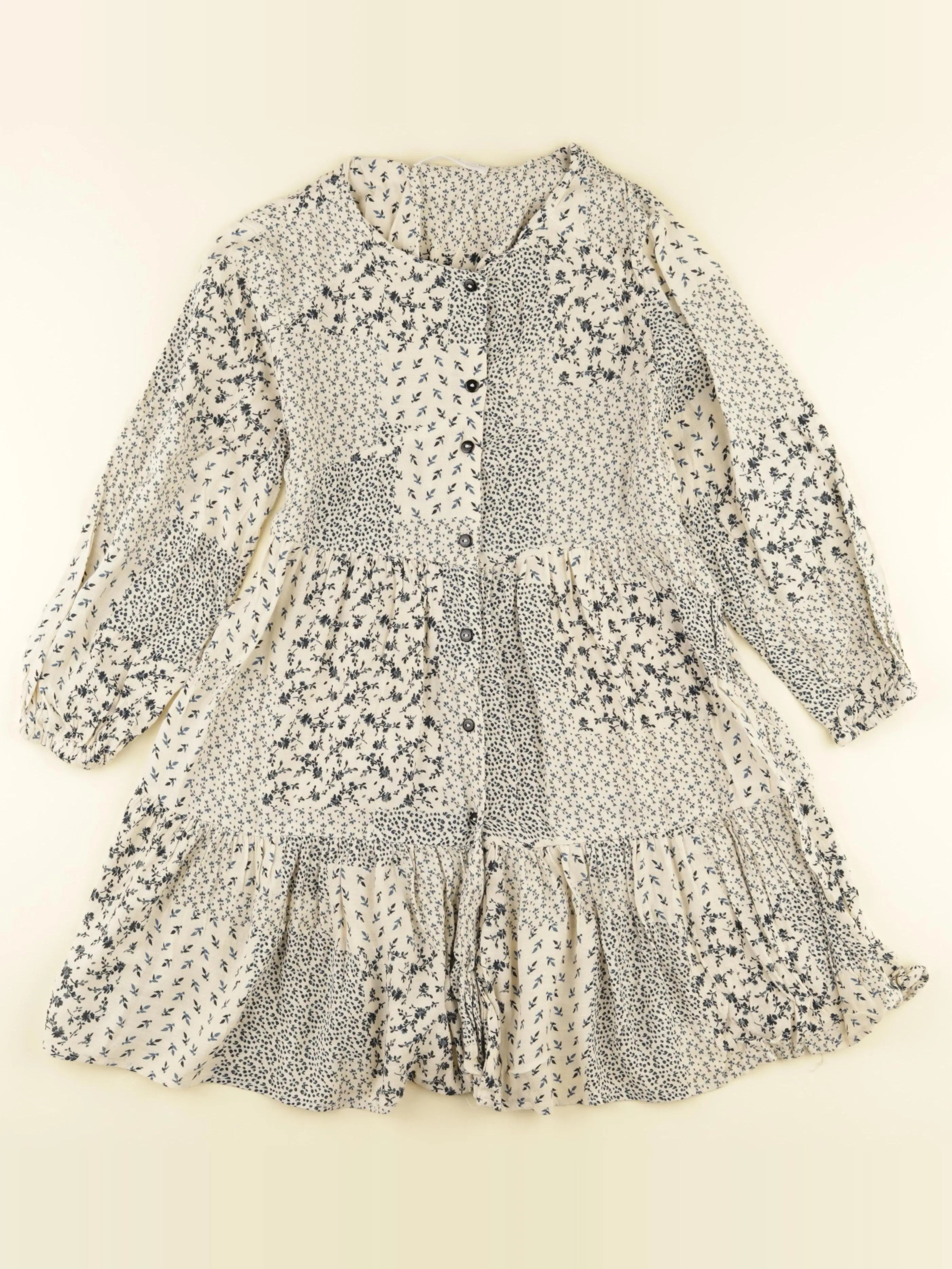 Zara - robe beige, bleu - 9 ans