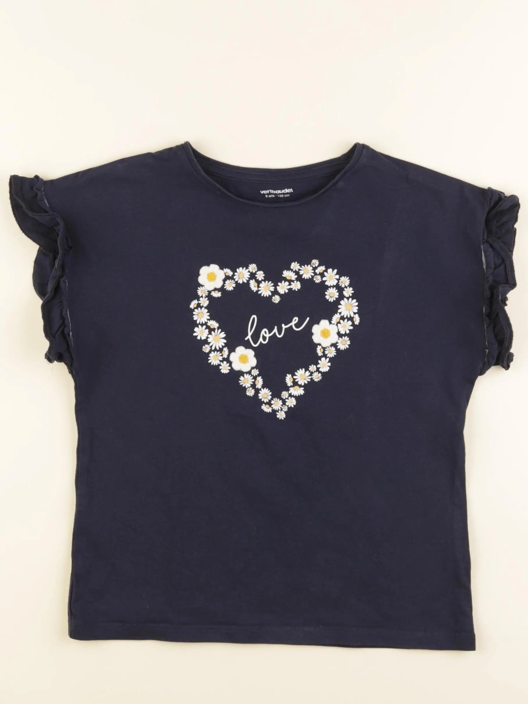 Vertbaudet - tee-shirt bleu - 8 ans