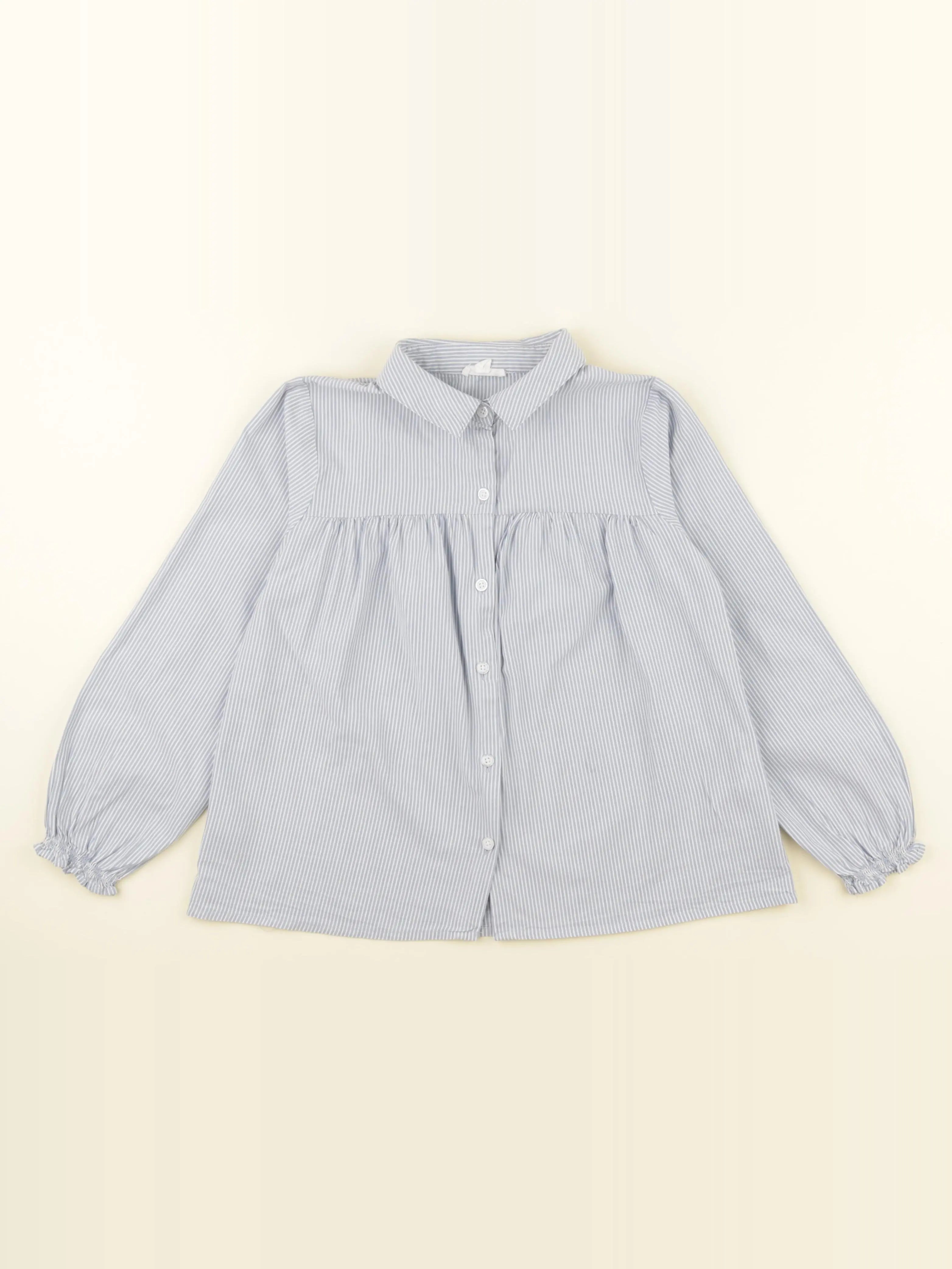 Vertbaudet - blouse bleu, blanc - 9 ans