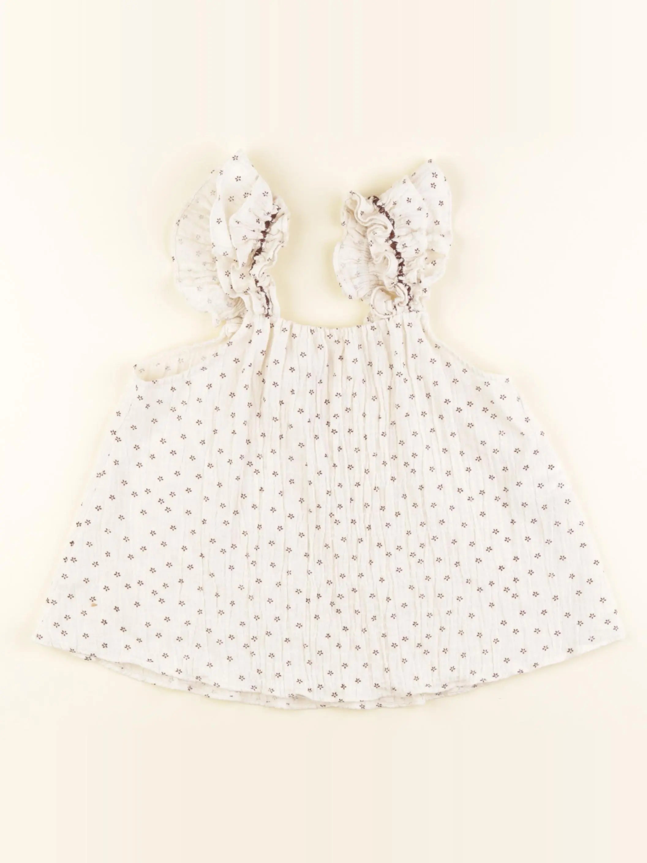 Zara - blouse beige, marron - 8/9 ans