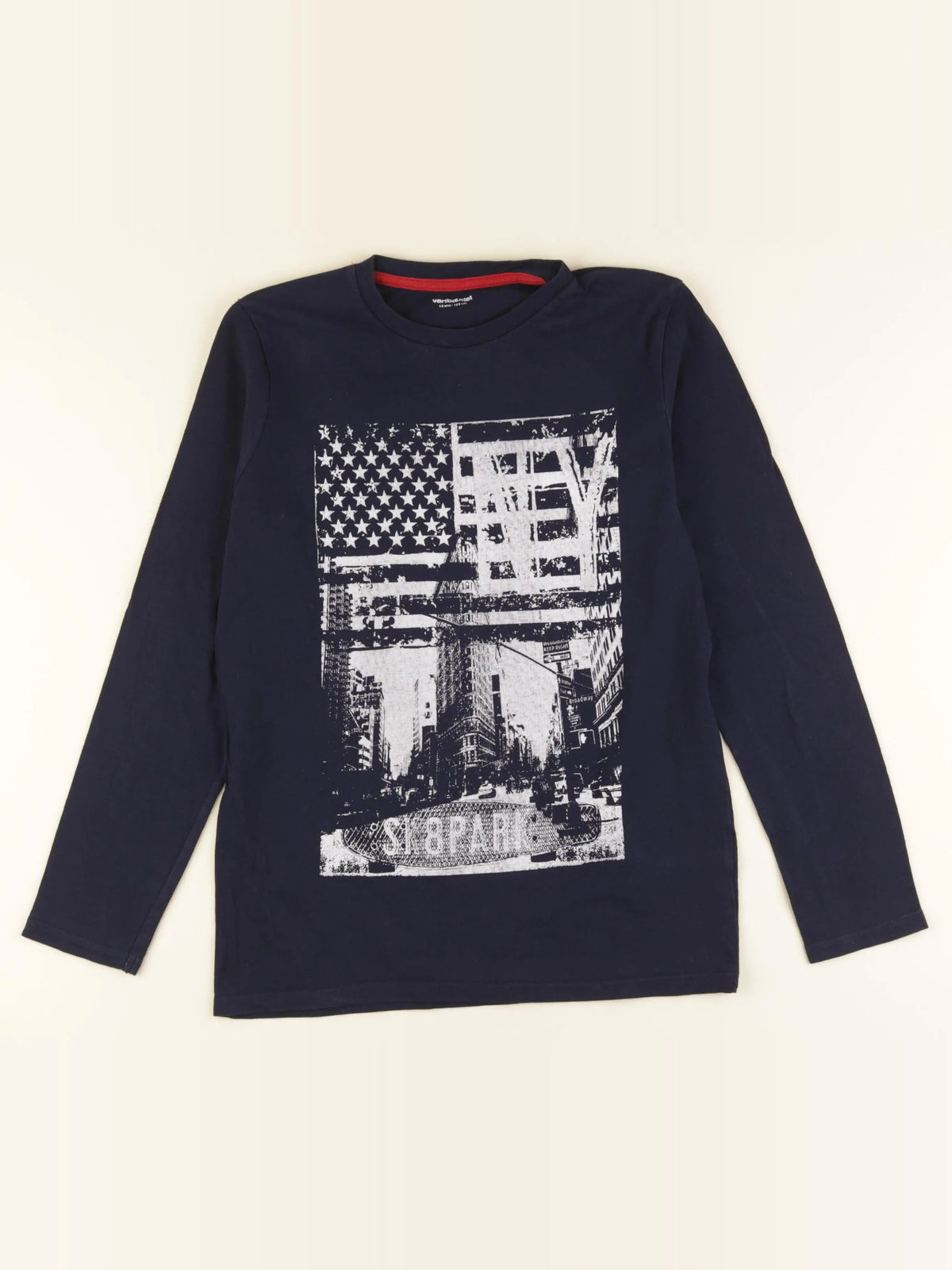 Vertbaudet - tee-shirt bleu - 12 ans