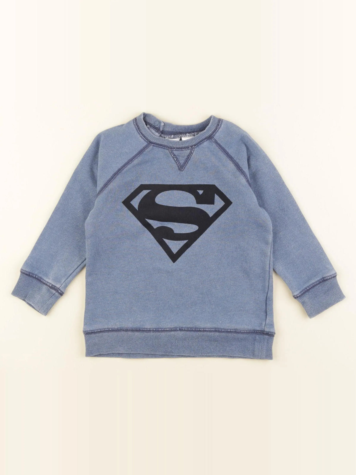 H&M - sweat bleu - 12/18 mois