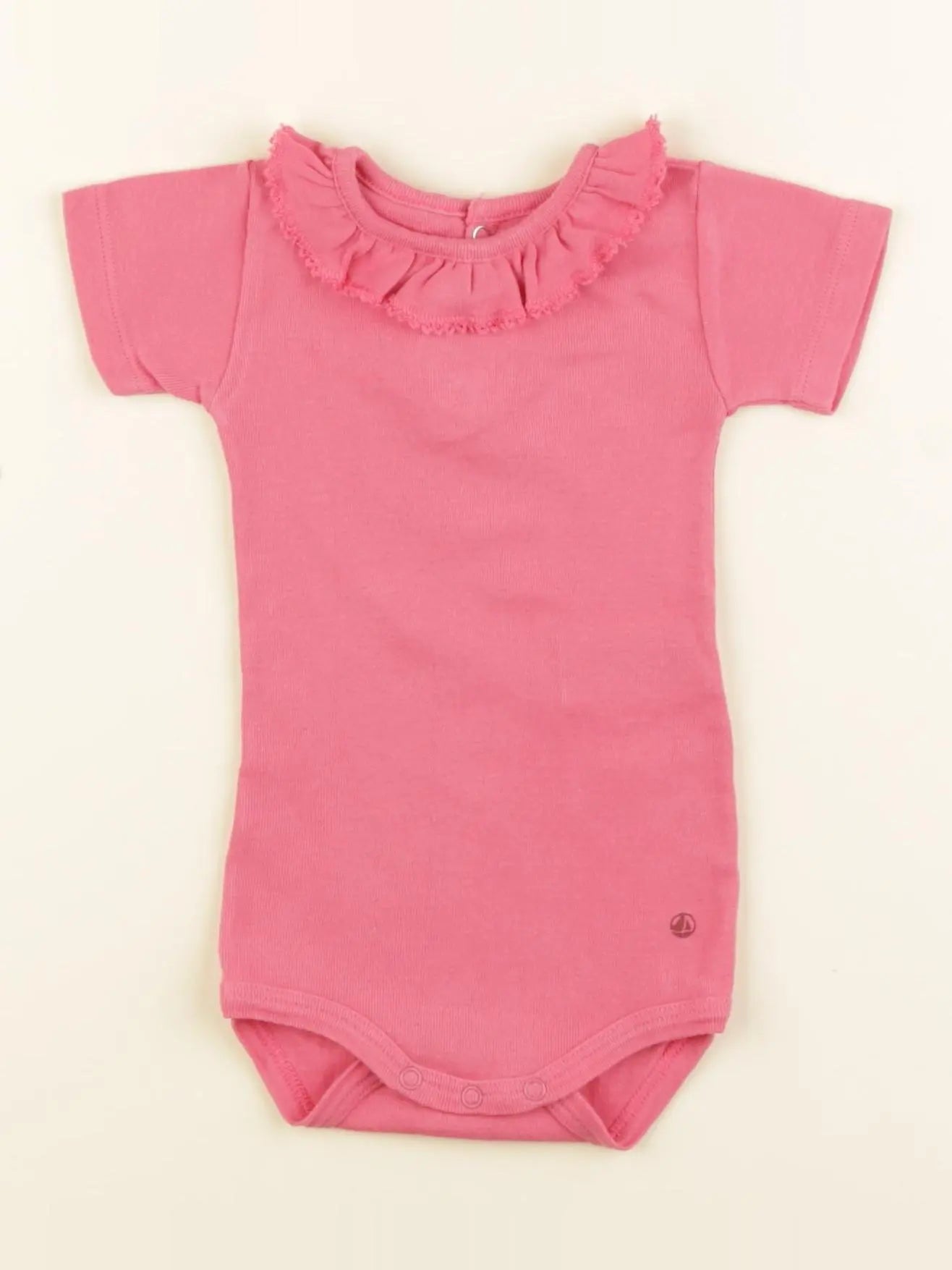 Petit Bateau - body à col rose - 3 mois