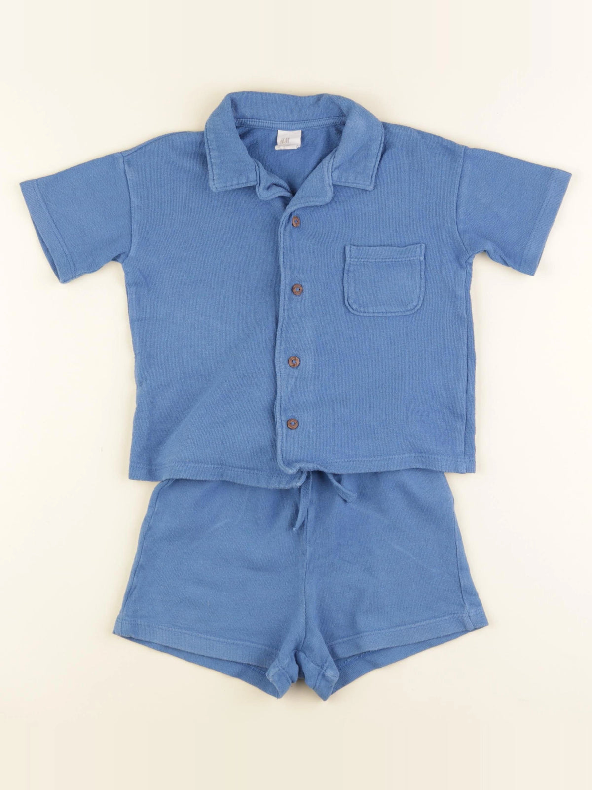 H&M - ensemble bleu - 12/18 mois