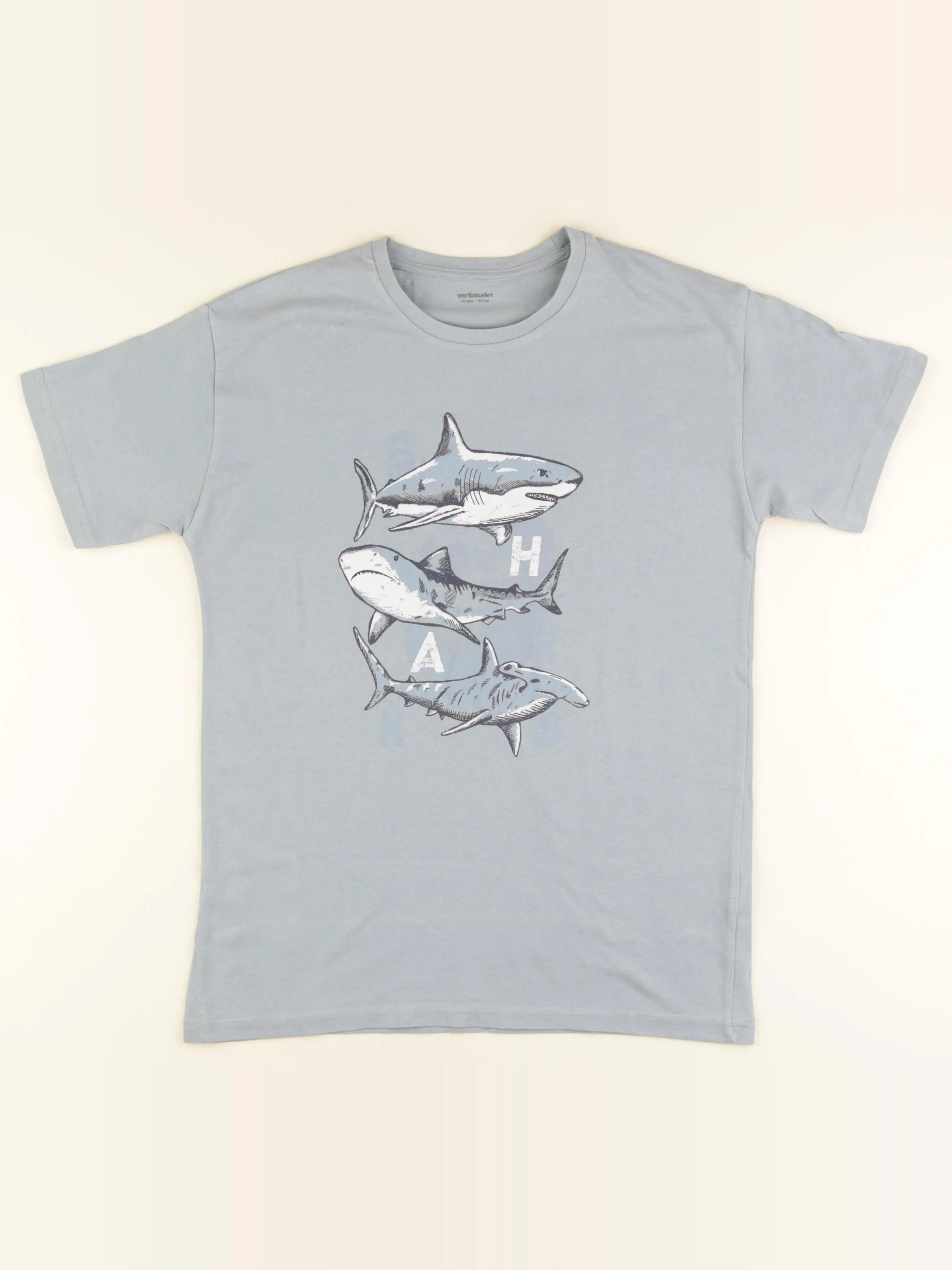 Vertbaudet - tee-shirt bleu - 14 ans