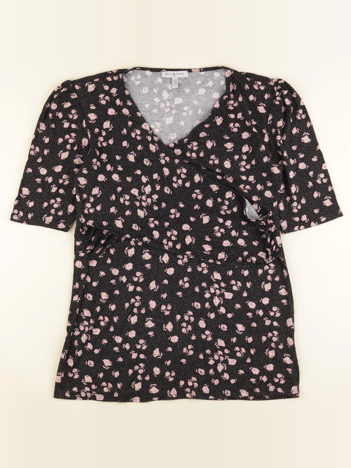 Envie de fraise - tee-shirt allaitement noir, rose - 42 à 44
