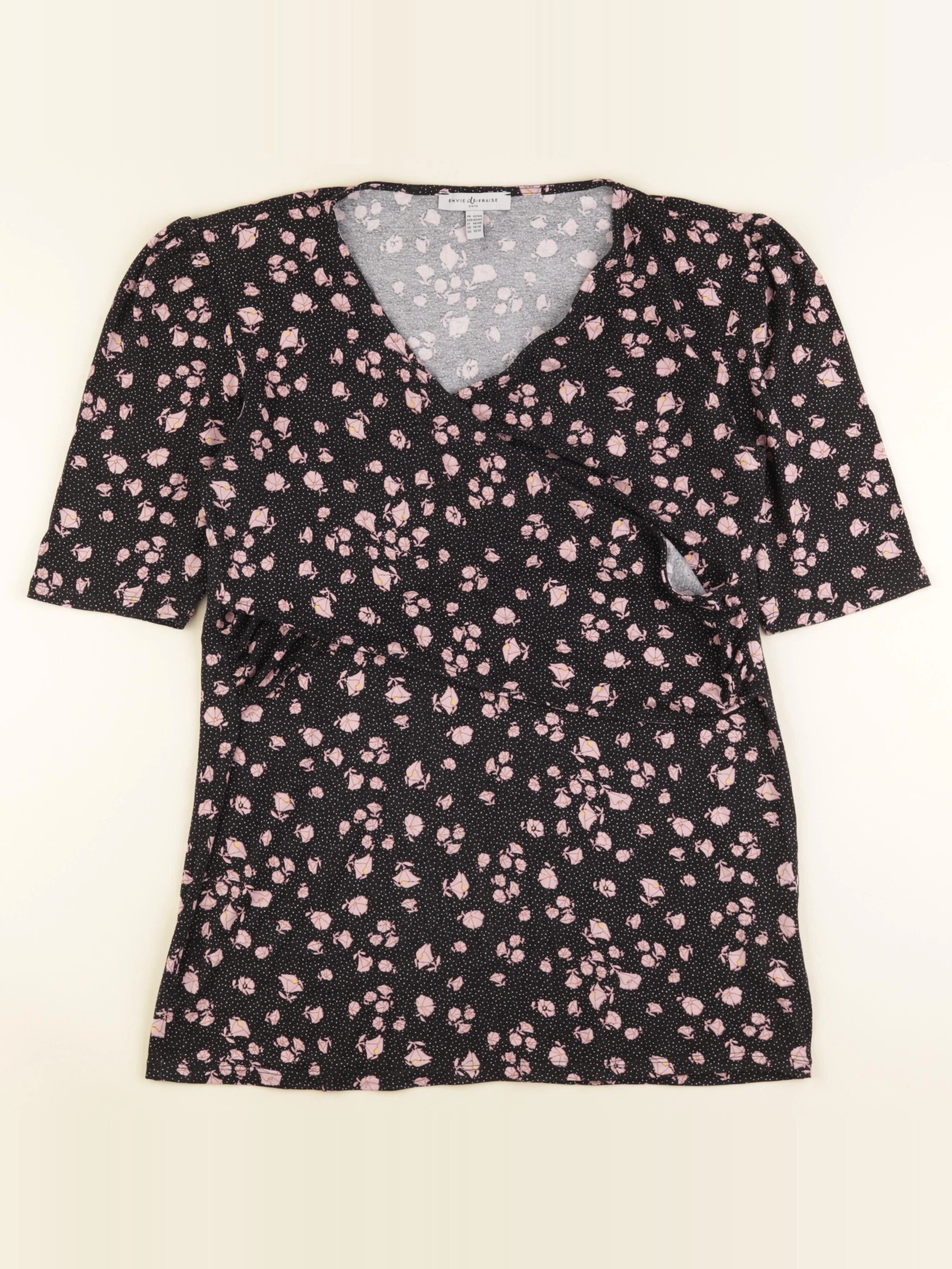 Envie de fraise - tee-shirt allaitement noir, rose - 42 à 44