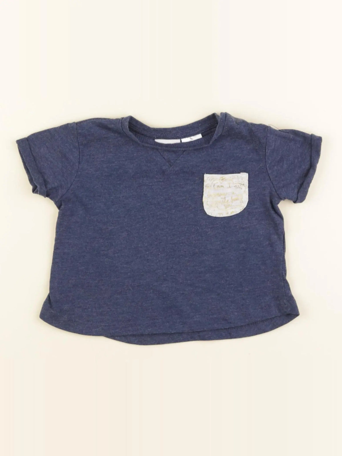 Zara - tee-shirt bleu, or - 3/6 mois
