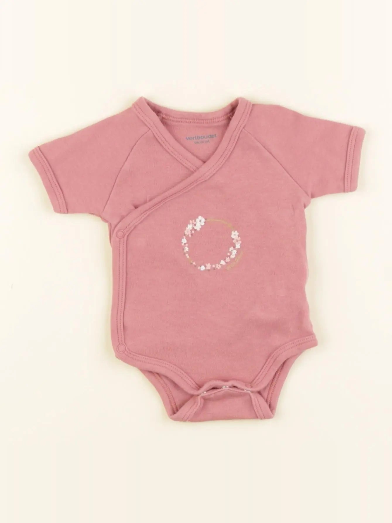 Vertbaudet - body rose - 1 mois