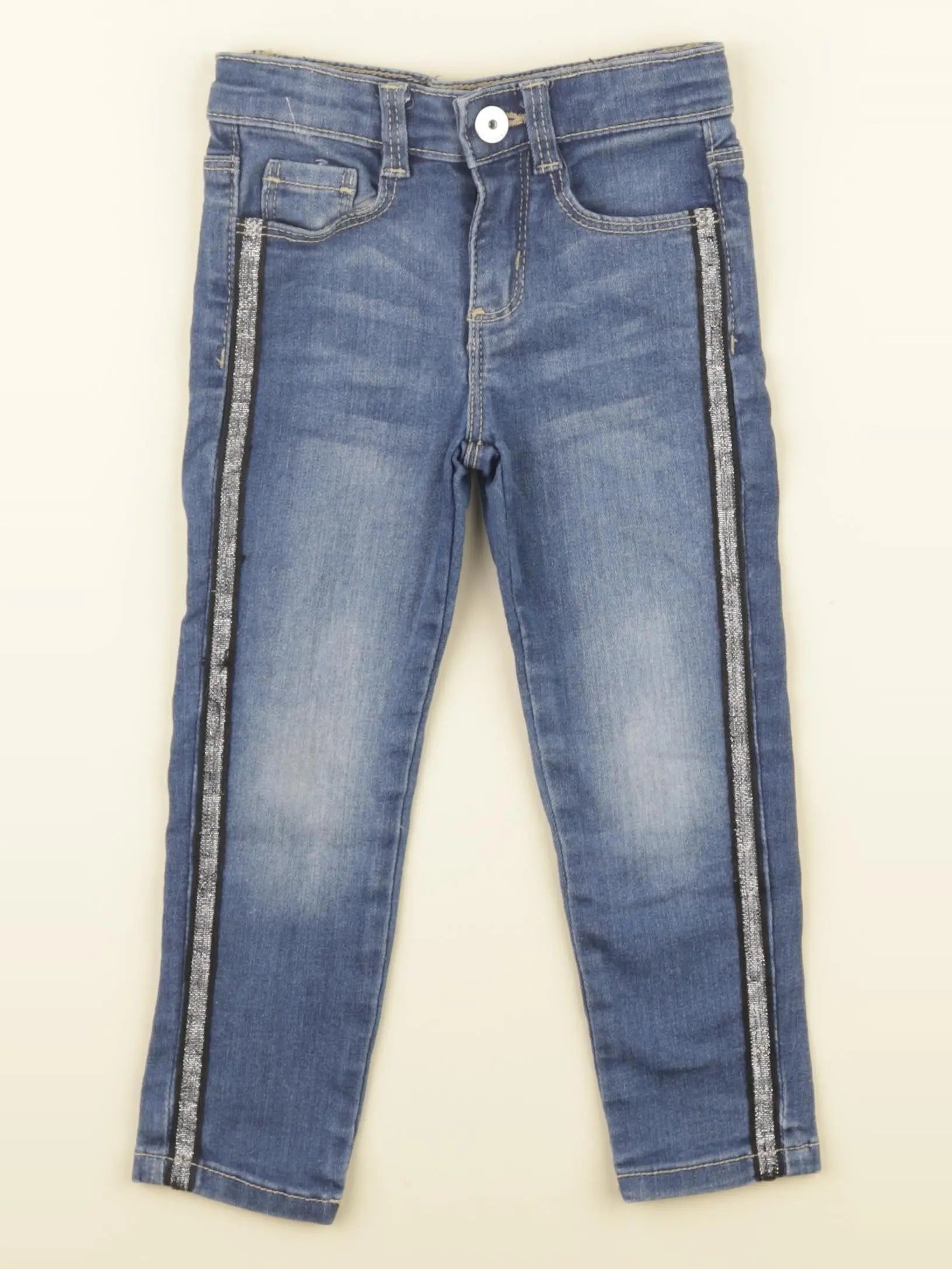 Vertbaudet - jean bleu, argent - 3 ans