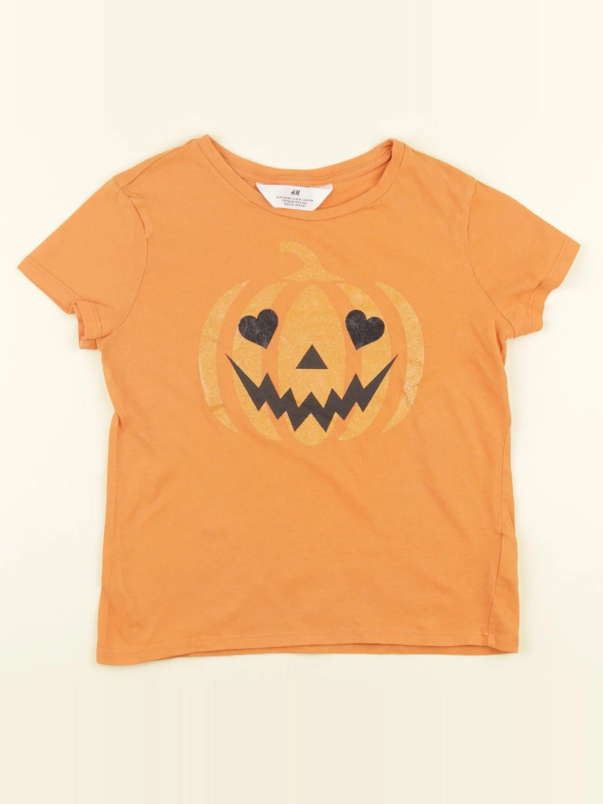 H&M - tee-shirt orange - 8/10 ans