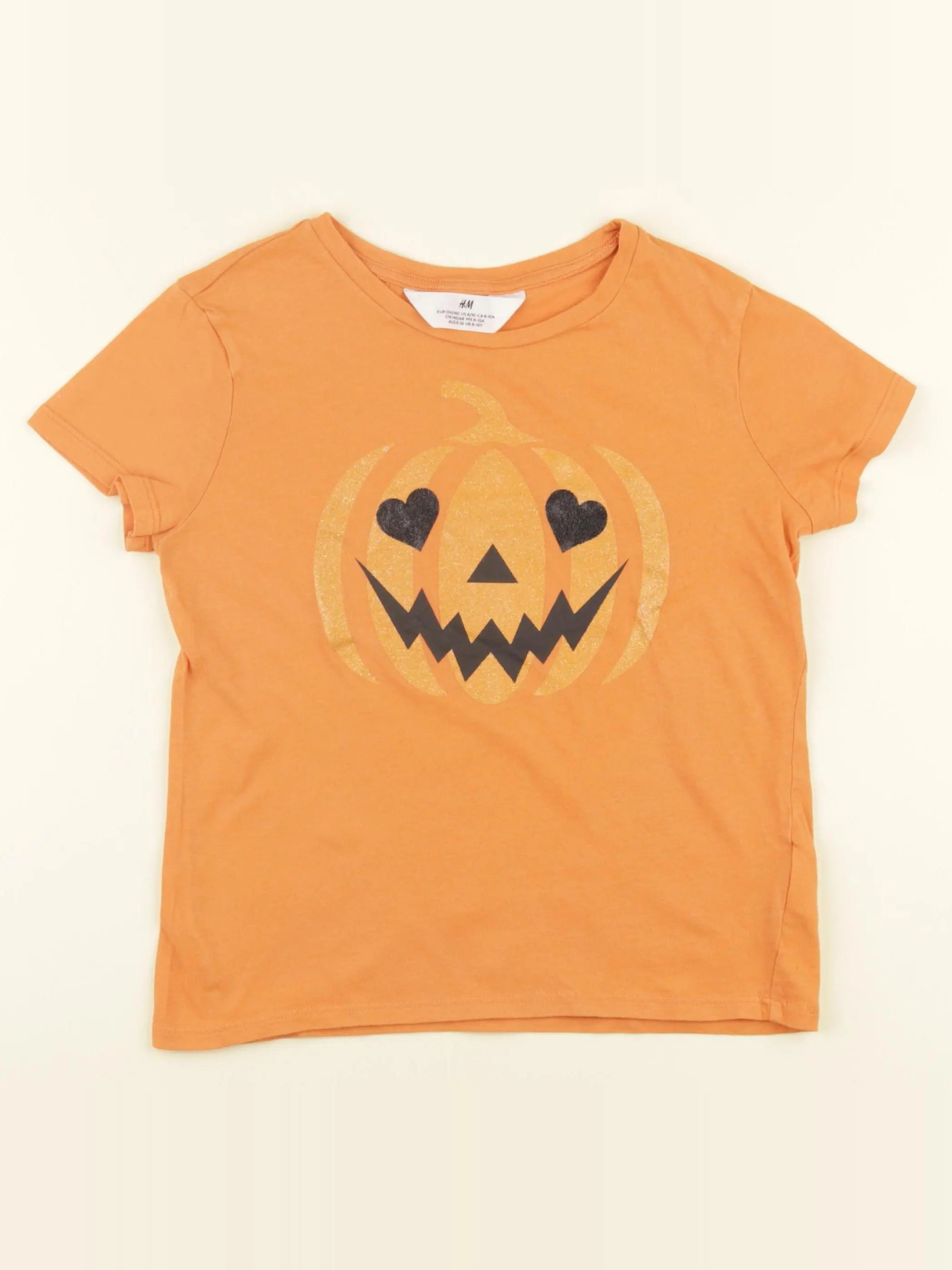 H&M - tee-shirt orange - 8/10 ans