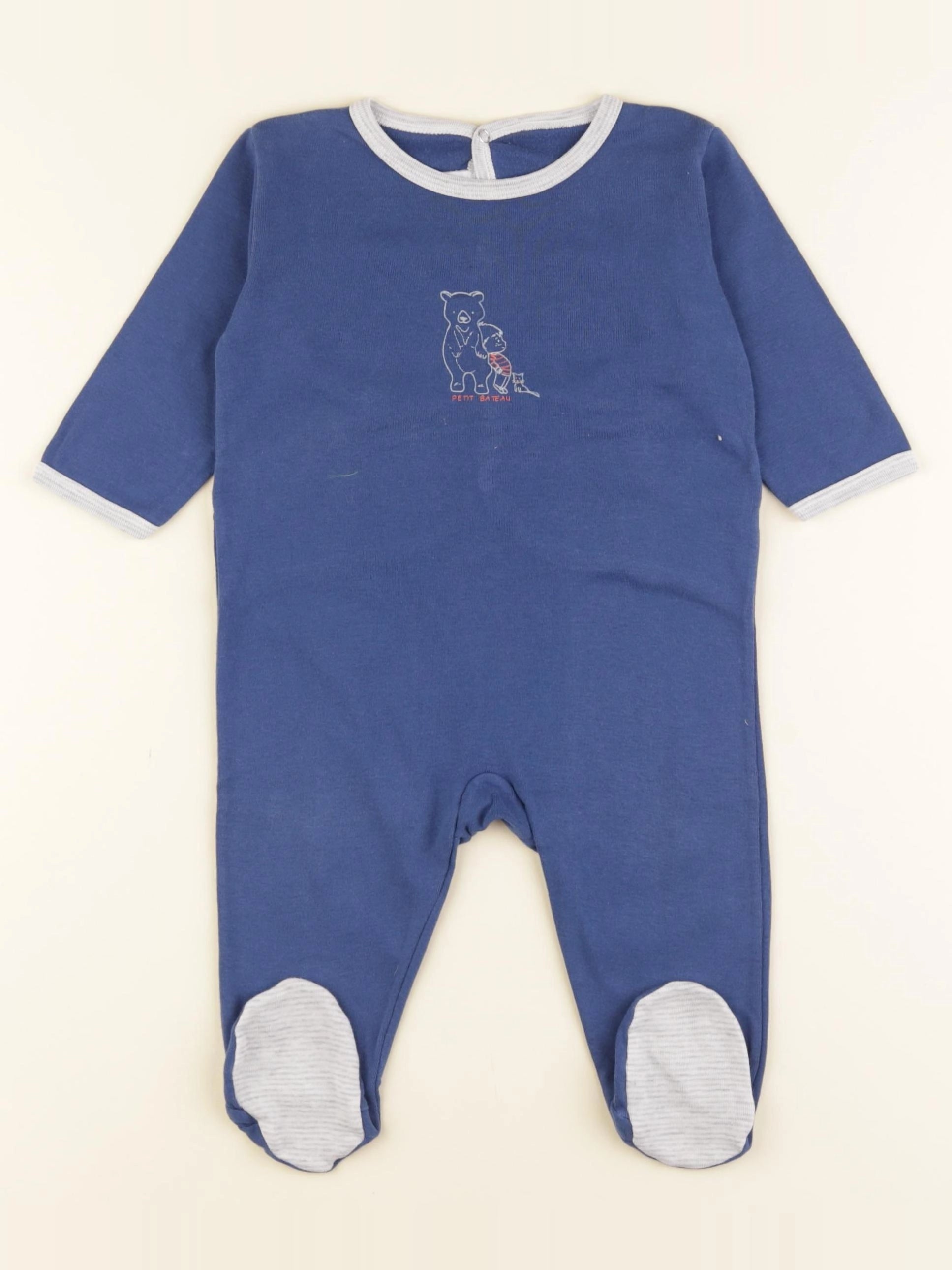 Petit Bateau - pyjama coton bleu - 6 mois