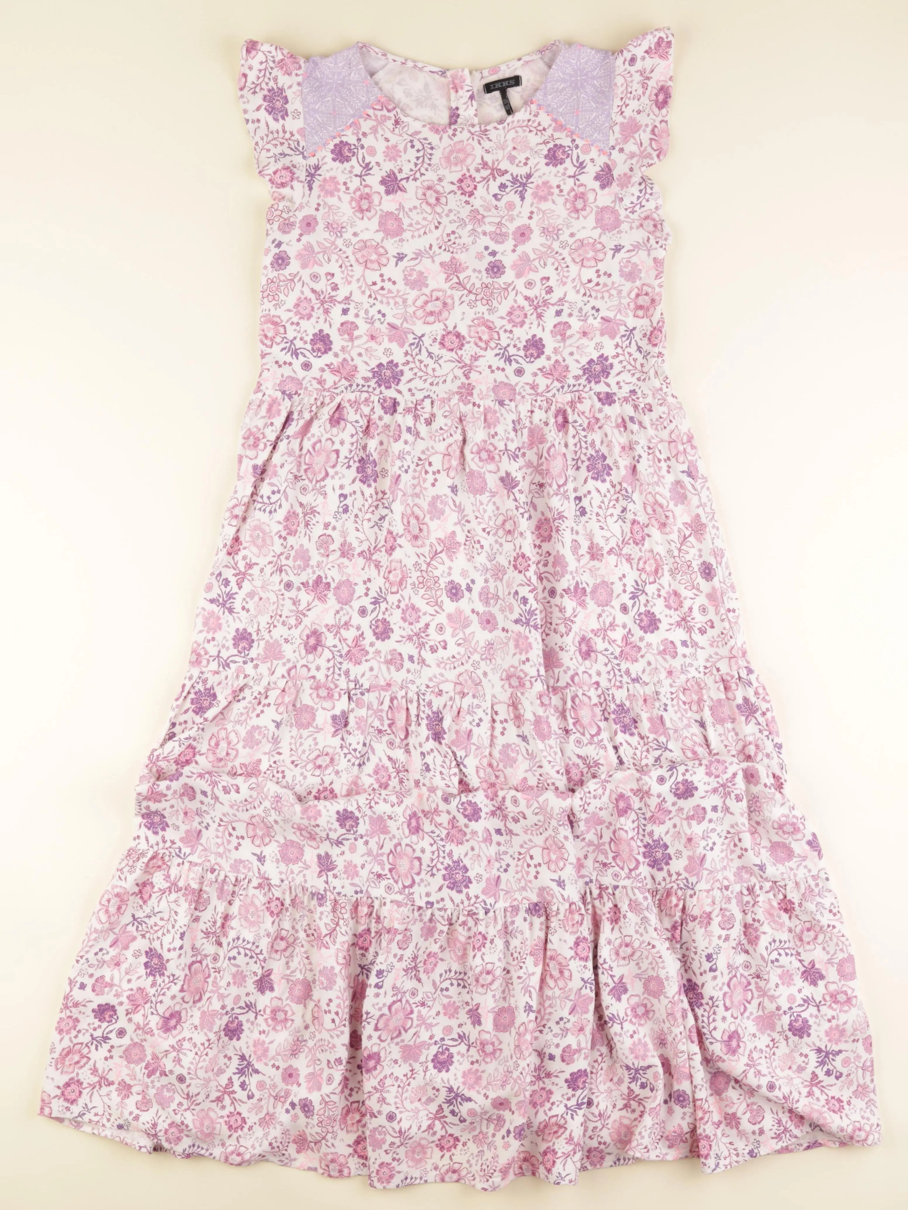 IKKS - robe beige, rose - 10 ans