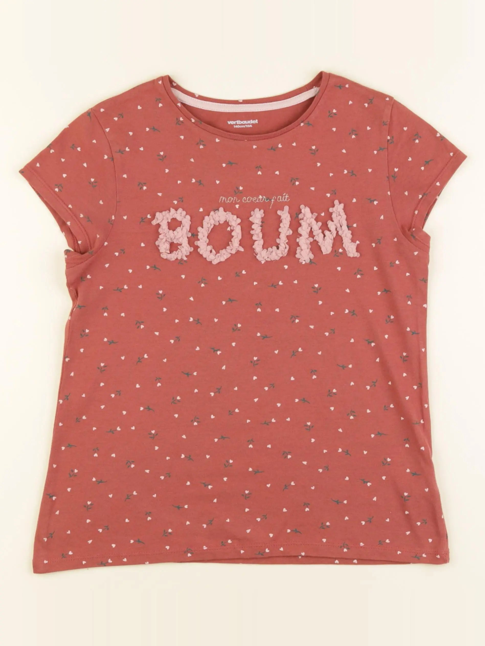 Vertbaudet - tee-shirt rose - 10 ans