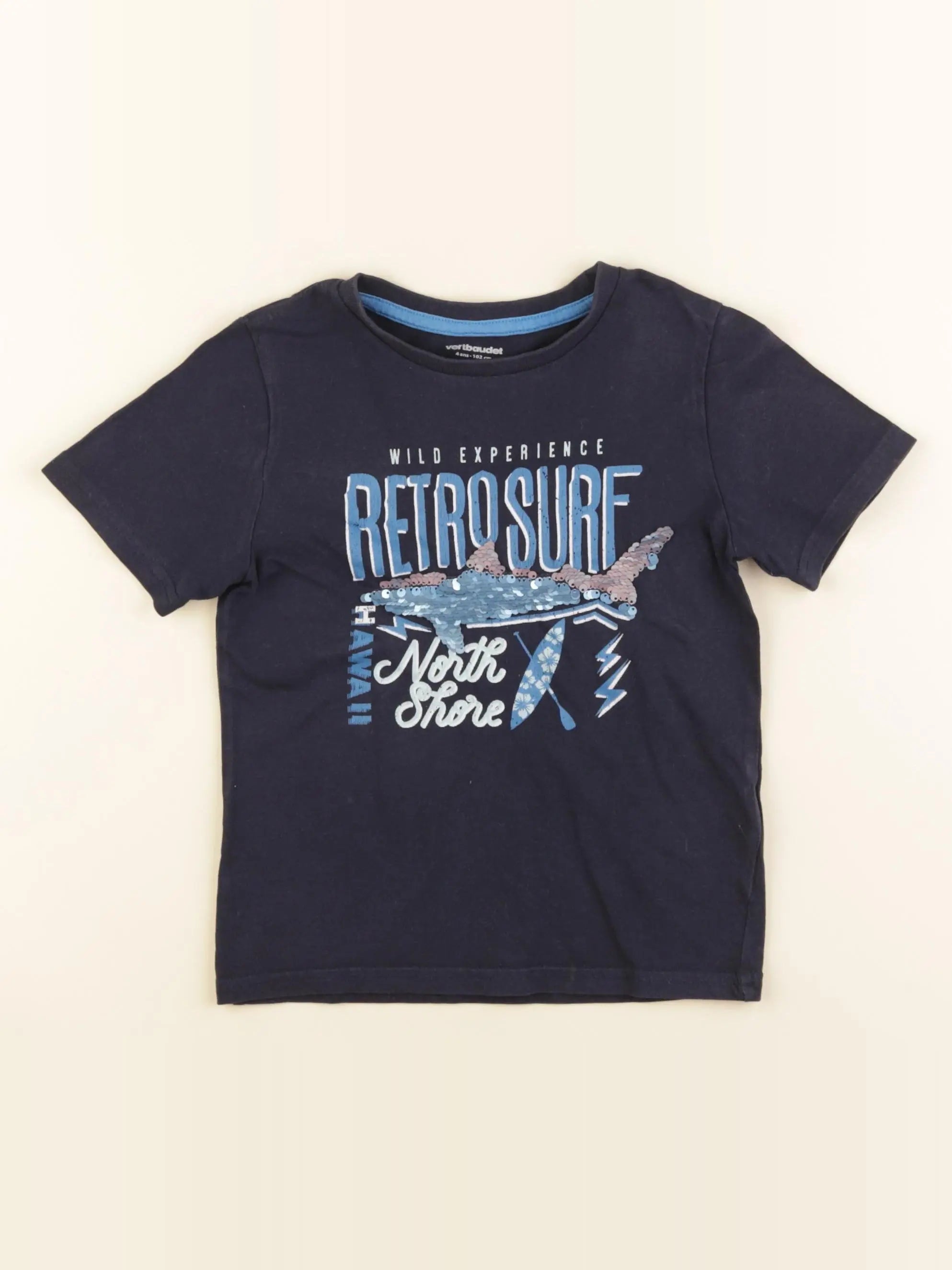Vertbaudet - tee-shirt bleu - 4 ans