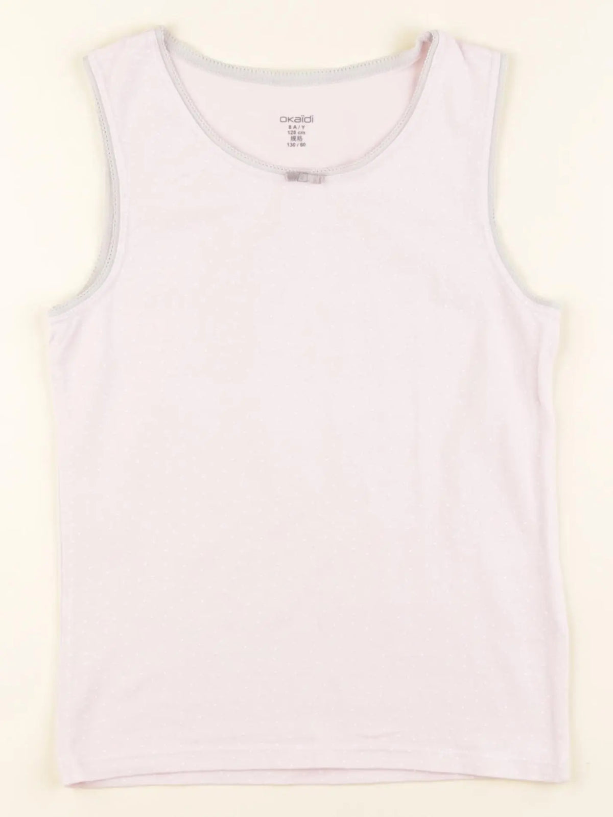 Okaidi - maillot de corps rose, blanc - 8 ans