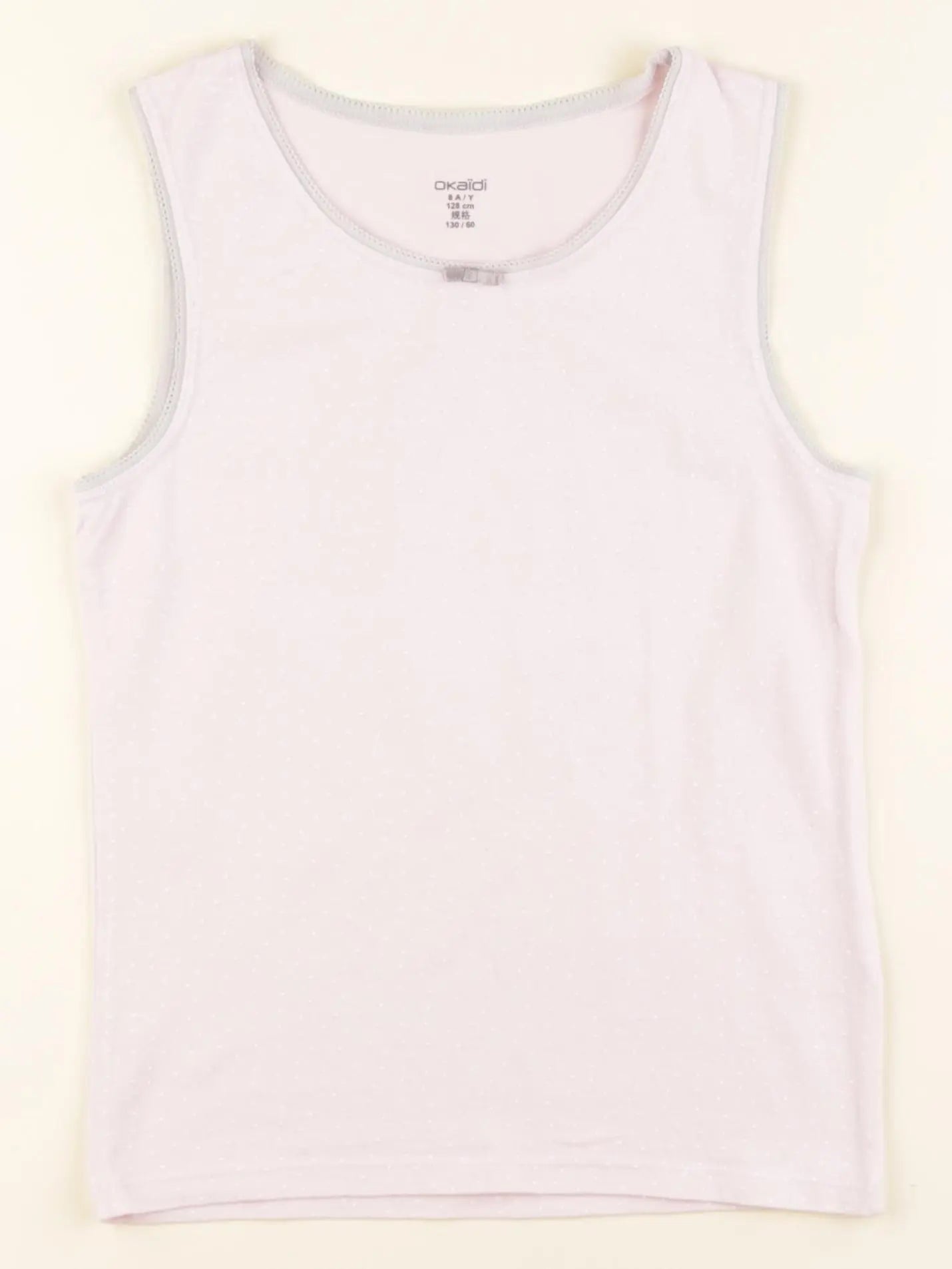 Okaidi - maillot de corps rose, blanc - 8 ans