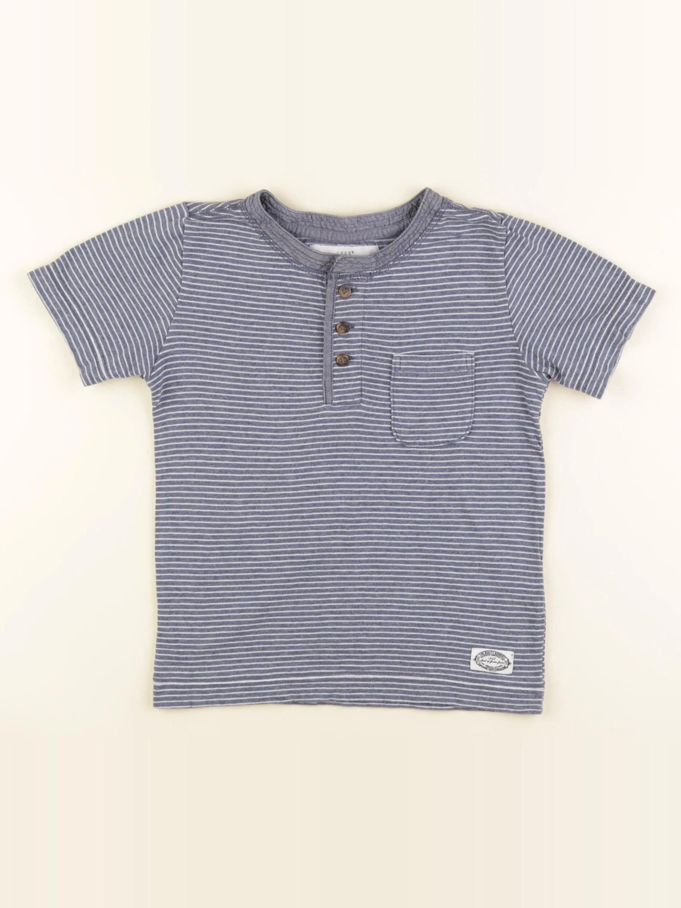 H&M - tee-shirt bleu, blanc - 2/4 ans
