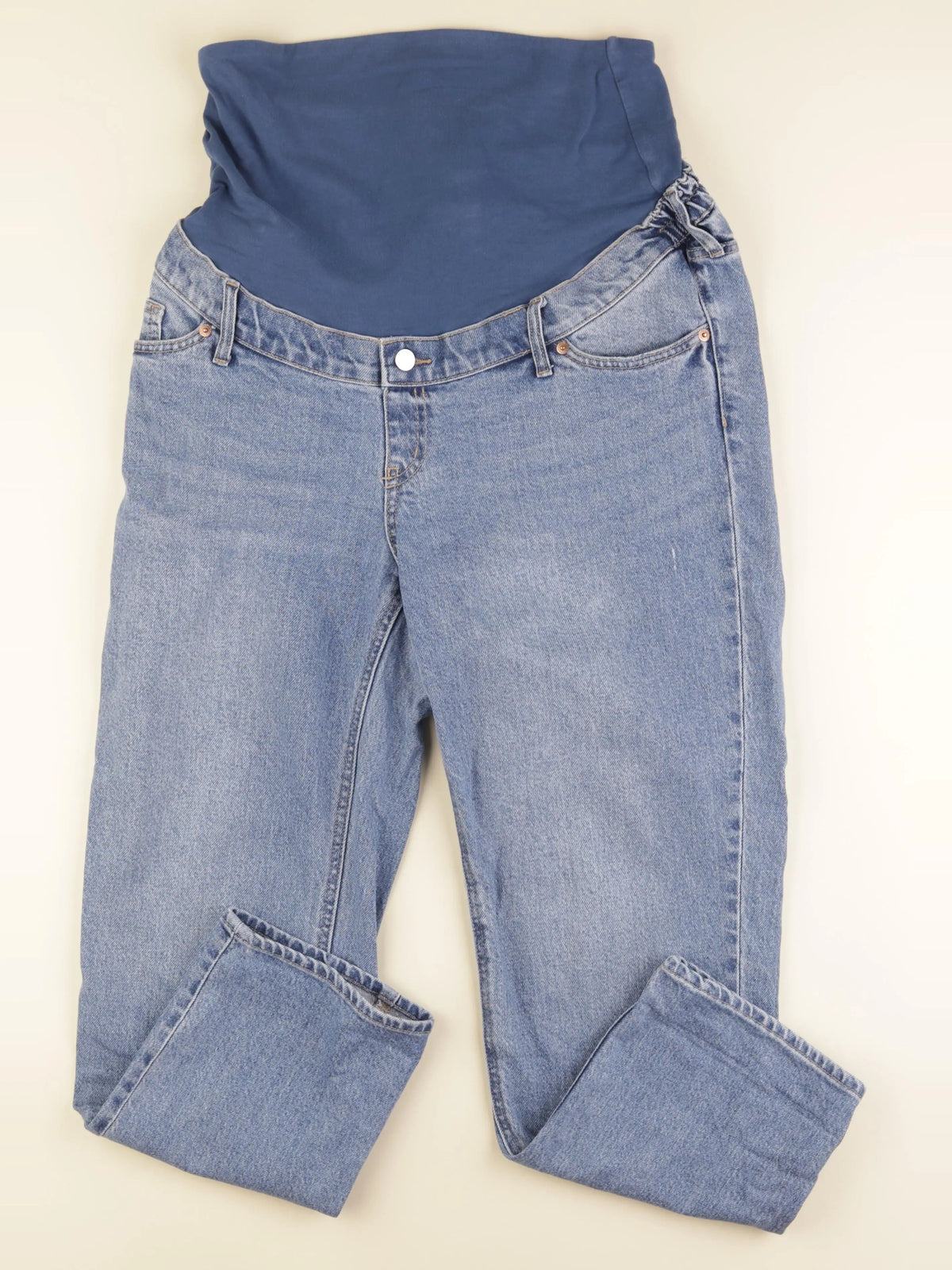 H&M - jean grossesse bleu - l