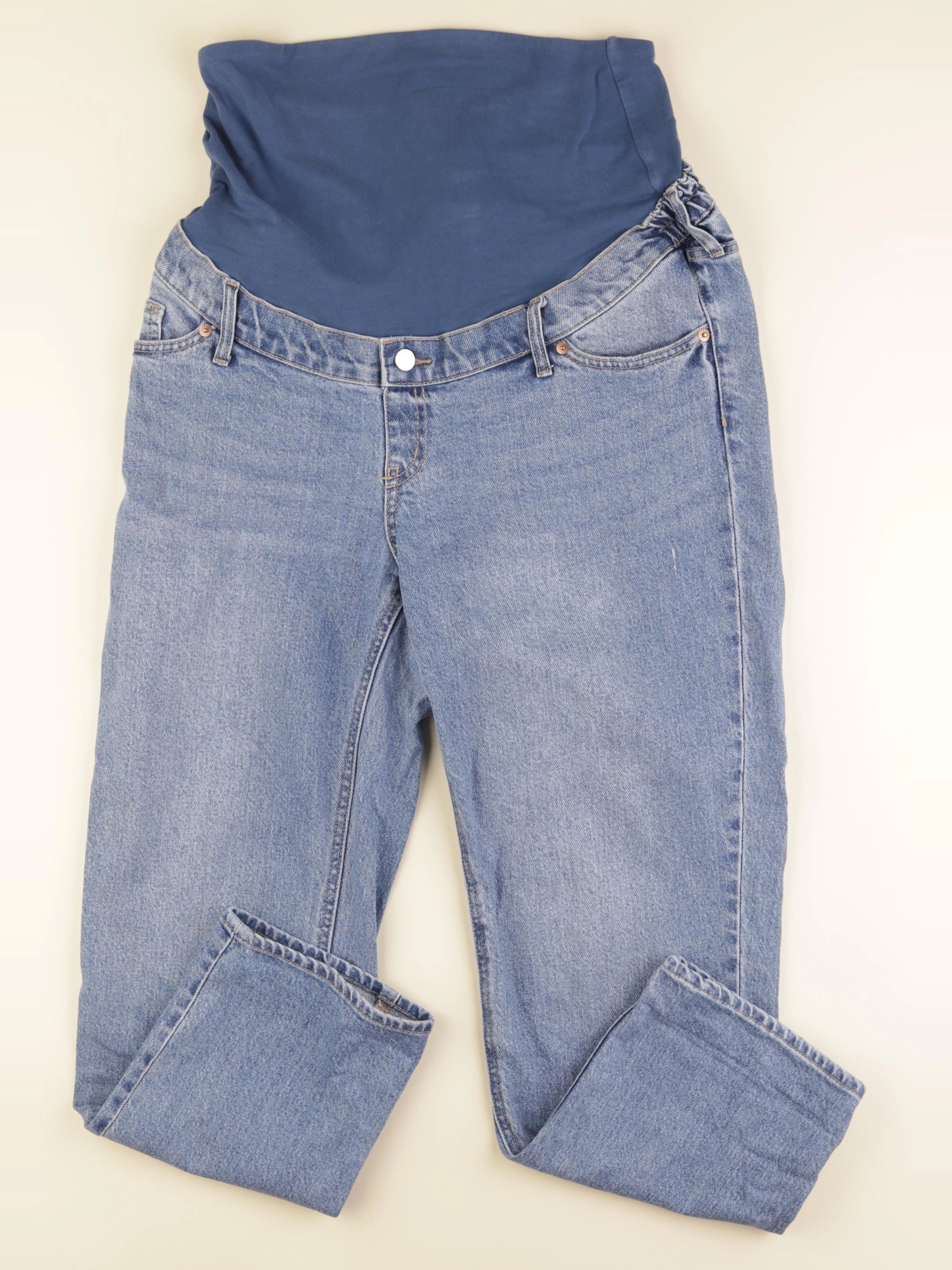 H&M - jean grossesse bleu - l