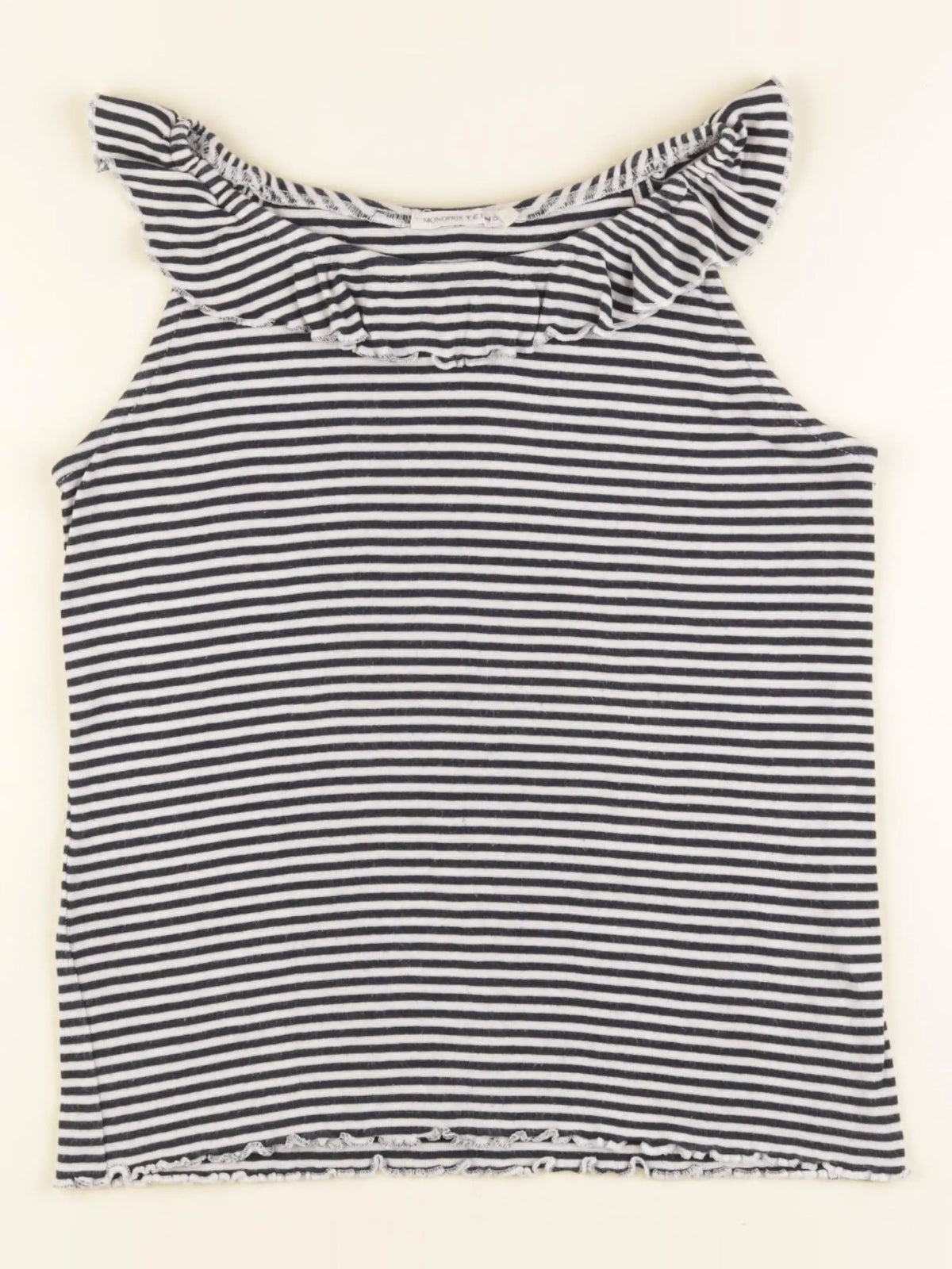Monoprix - débardeur bleu, blanc - 12 ans