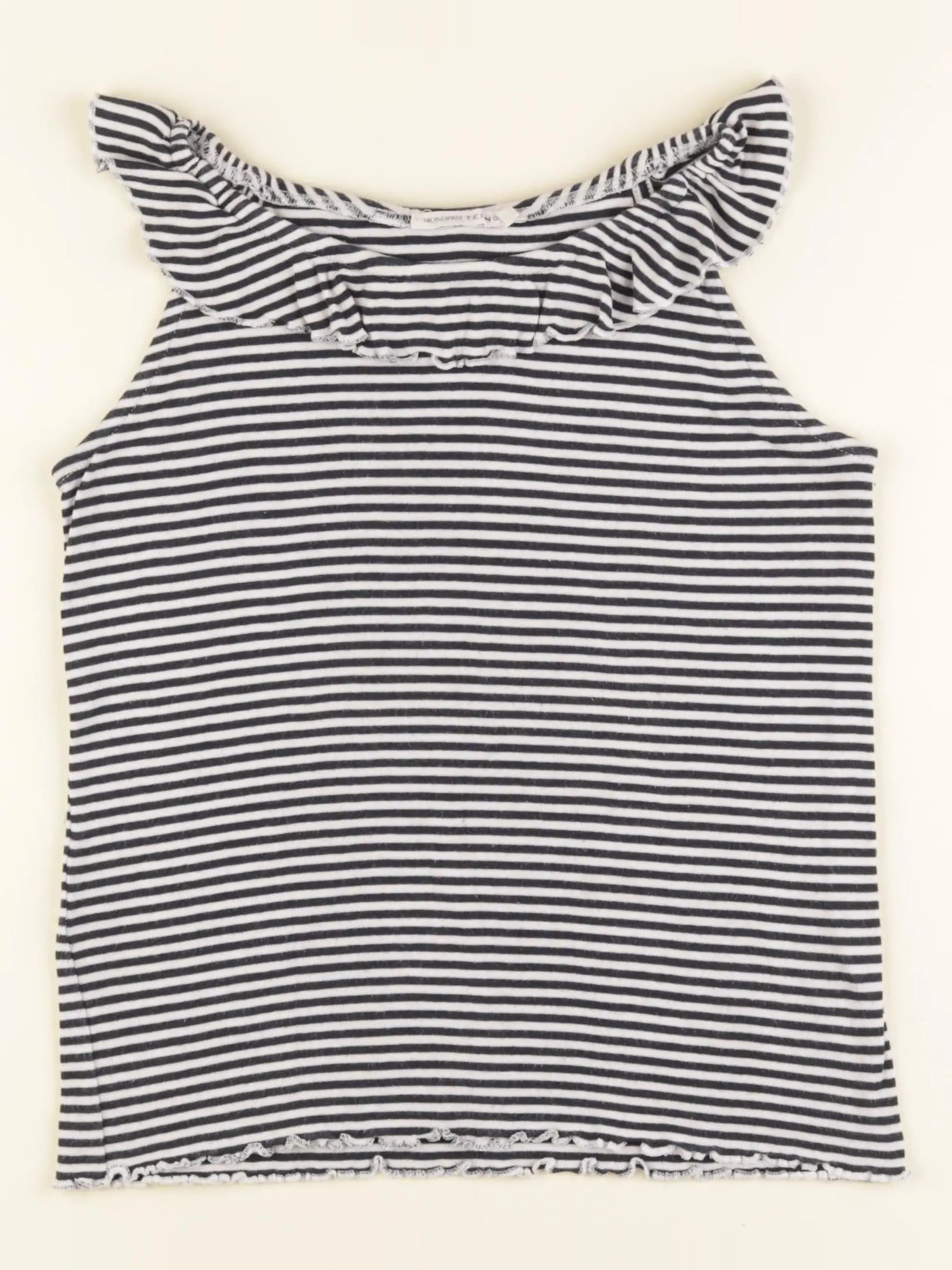 Monoprix - débardeur bleu, blanc - 12 ans