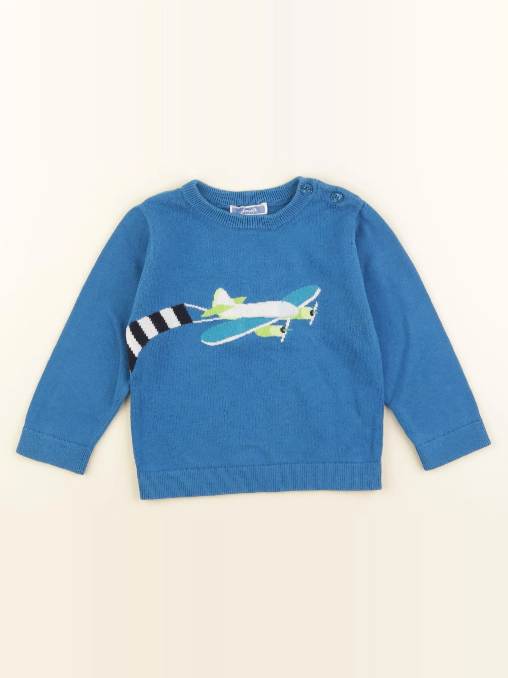 Jacadi - pull imprimé au dos bleu - 18 mois