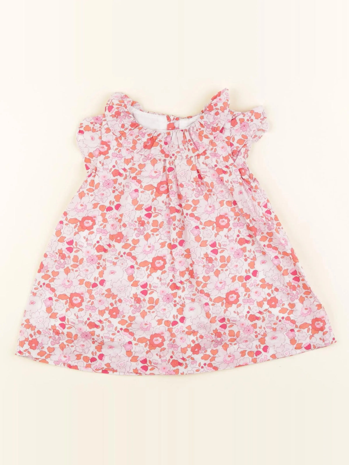 Jacadi - robe liberty rose, orange - 6 mois