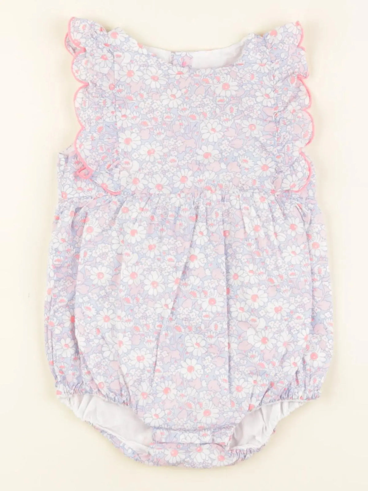 Jacadi - combinaison liberty bleu, rose - 12 mois