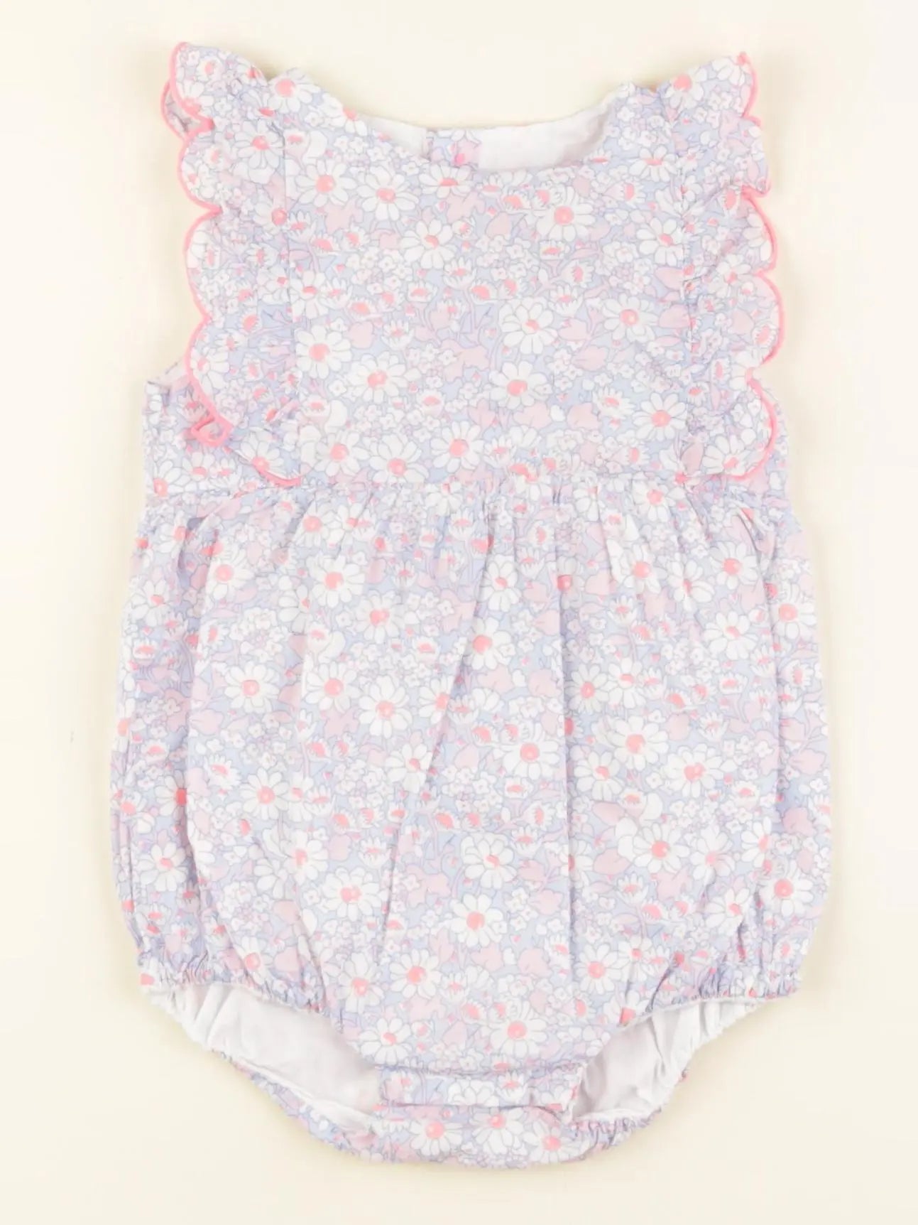 Jacadi - combinaison liberty bleu, rose - 12 mois