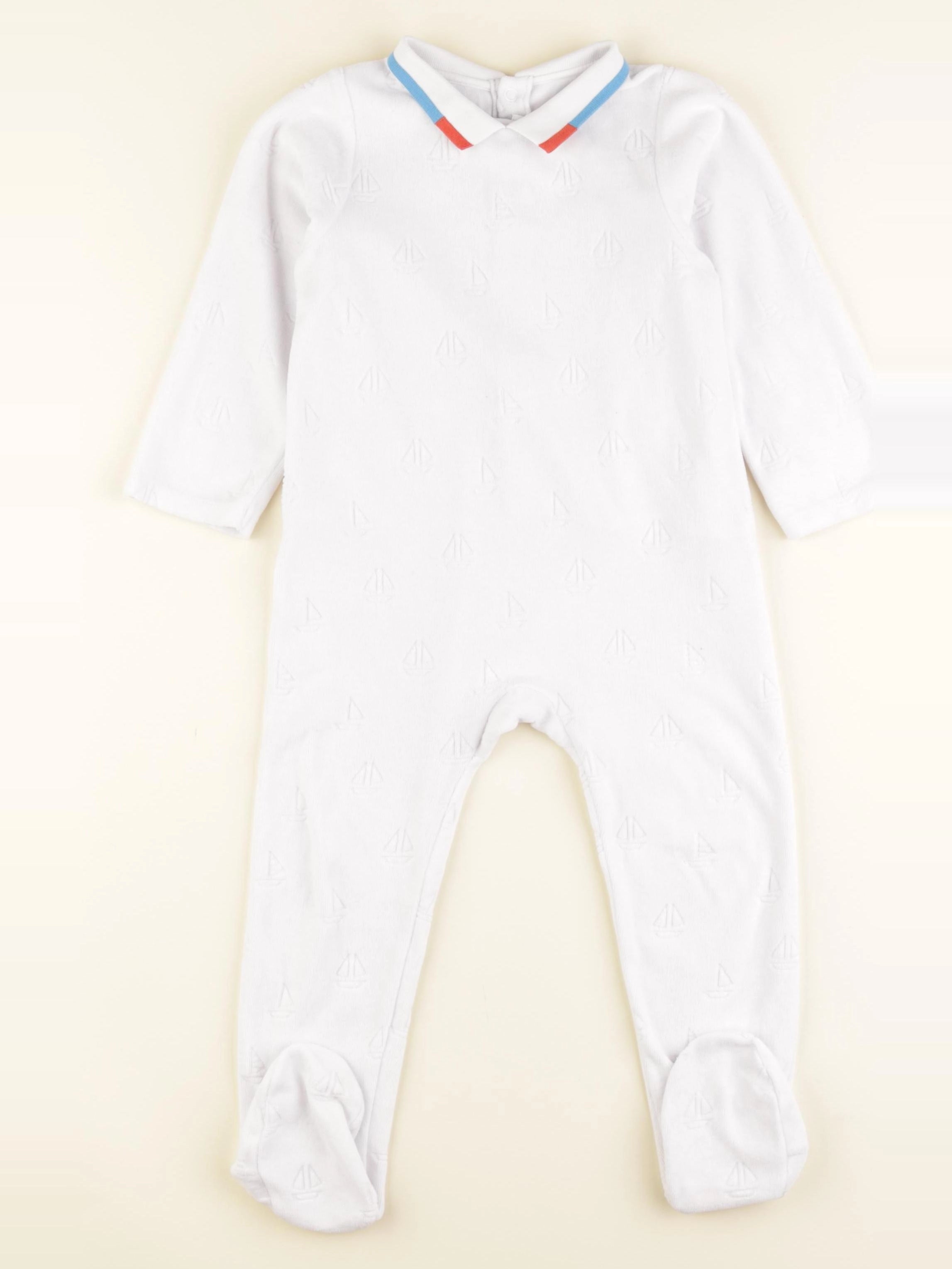 Jacadi - pyjama velours blanc - 24 mois