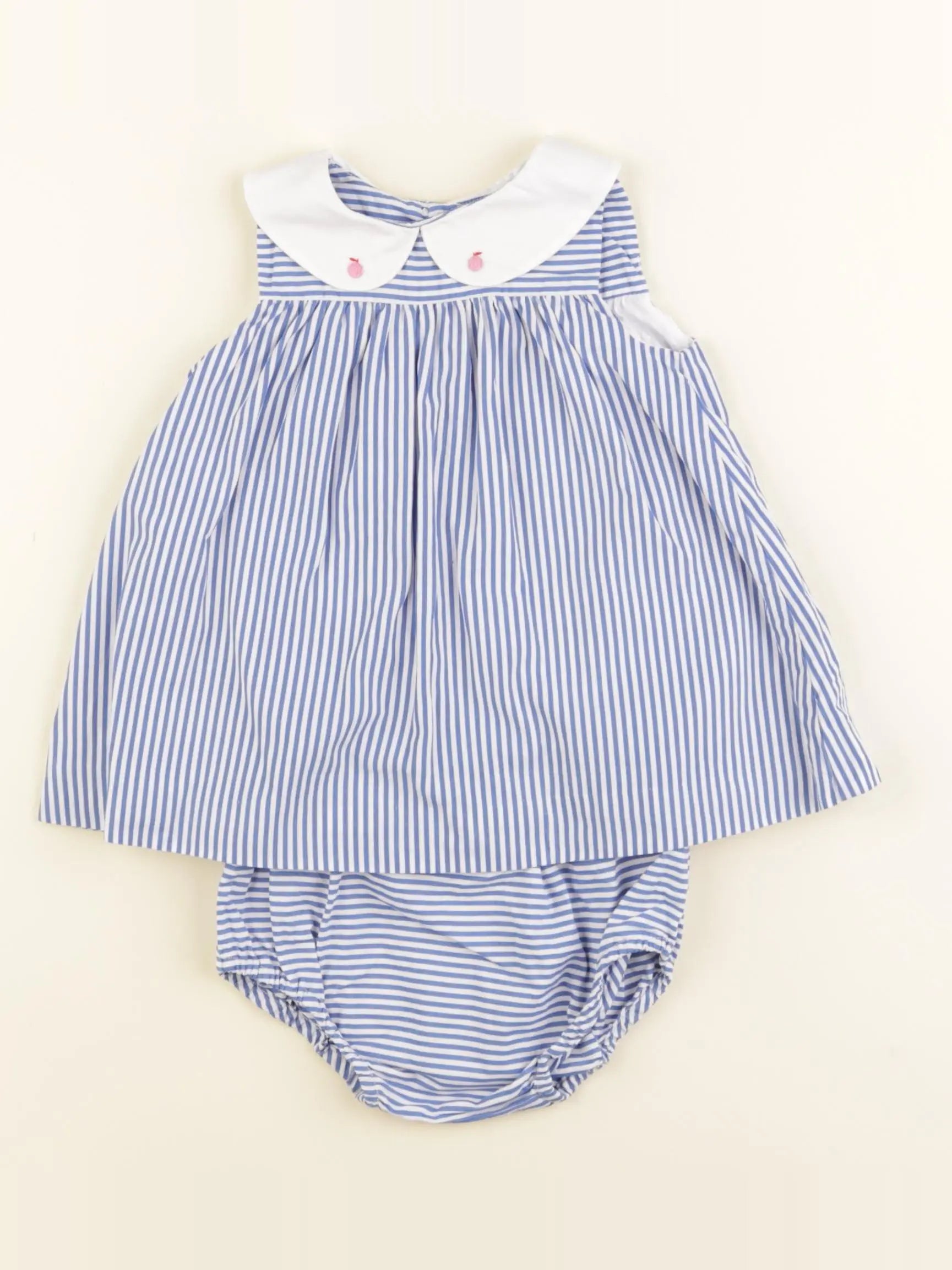 Jacadi - robe bleu, blanc - 6 mois