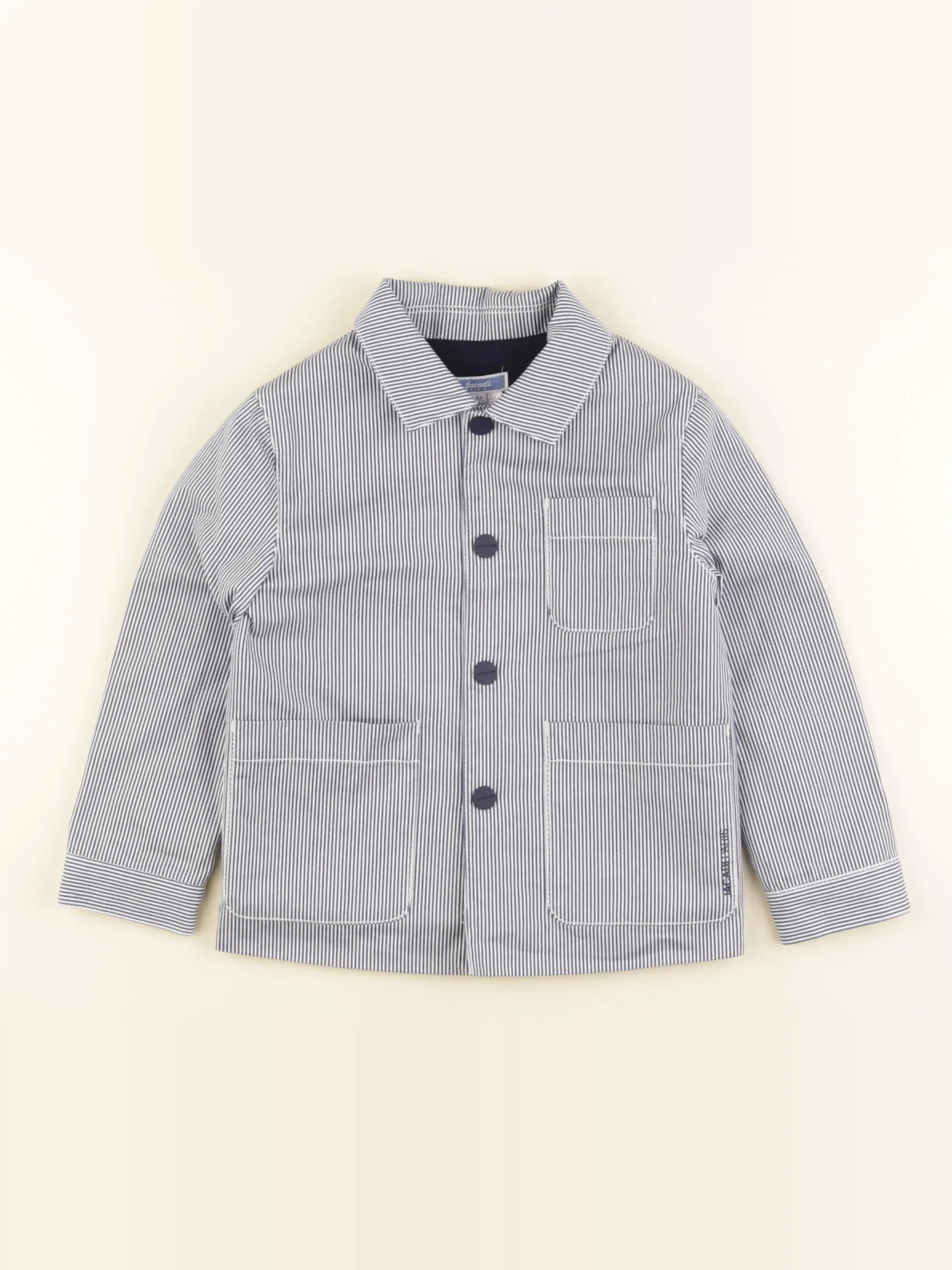 Jacadi - veste doublé bleu, blanc - 4 ans