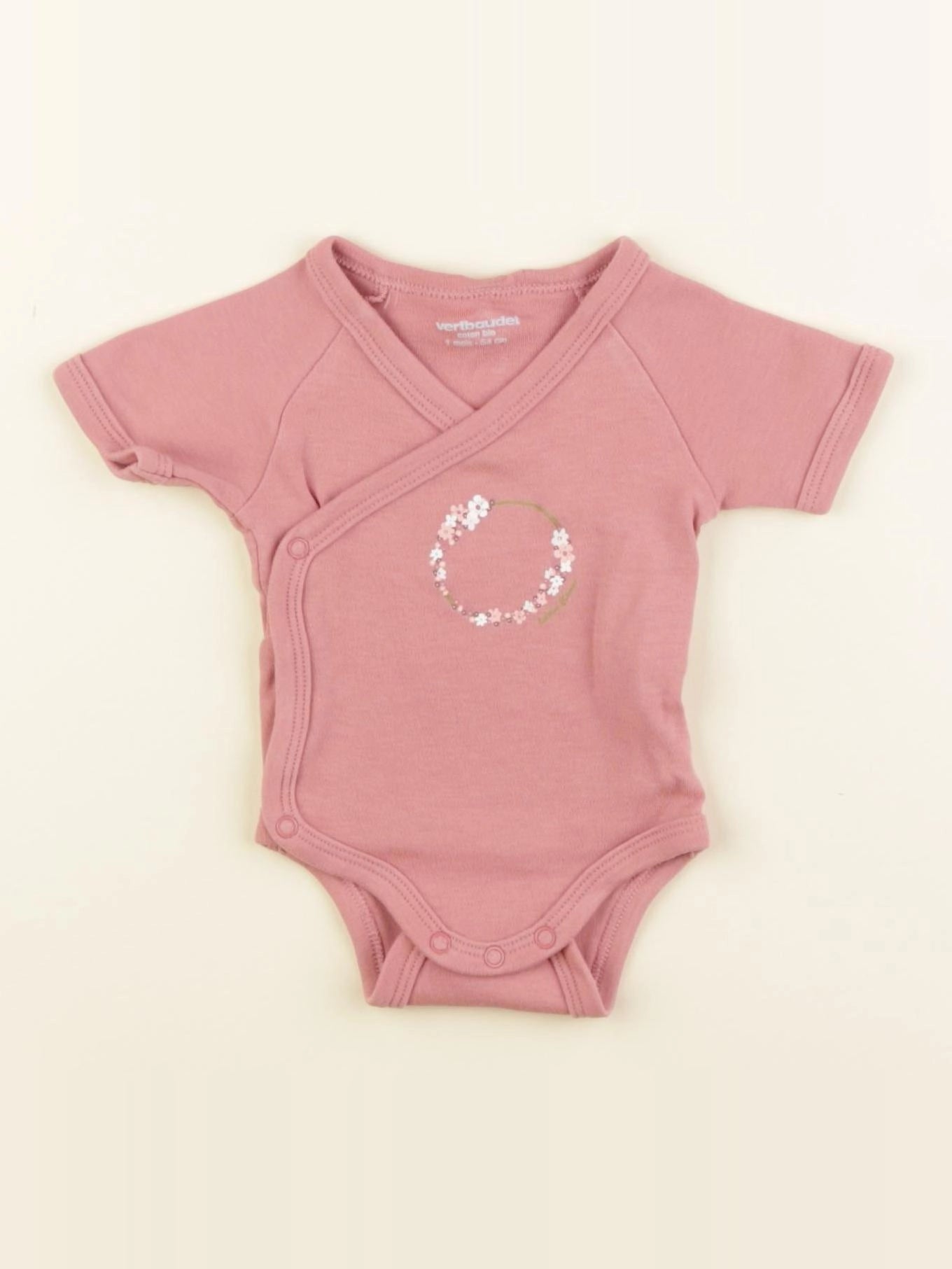 Vertbaudet - body rose - 1 mois