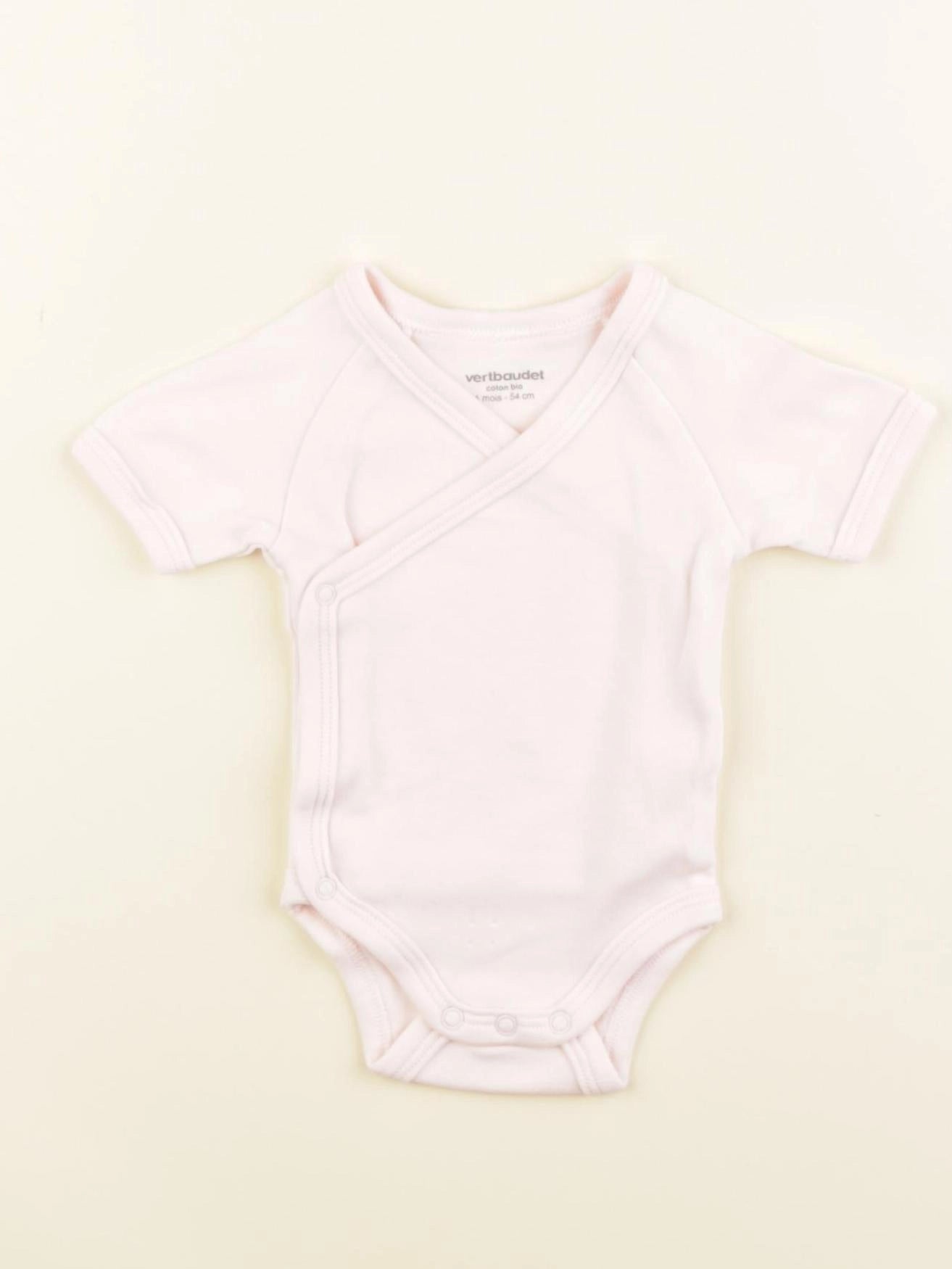 Vertbaudet - body rose - 1 mois