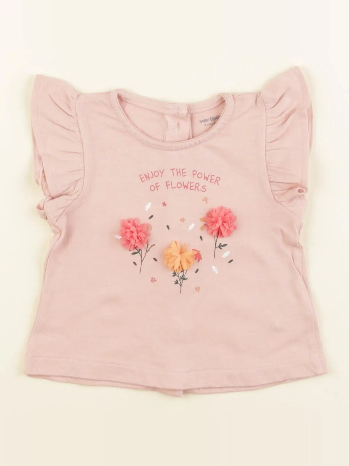 Vertbaudet - tee-shirt rose - 3 mois