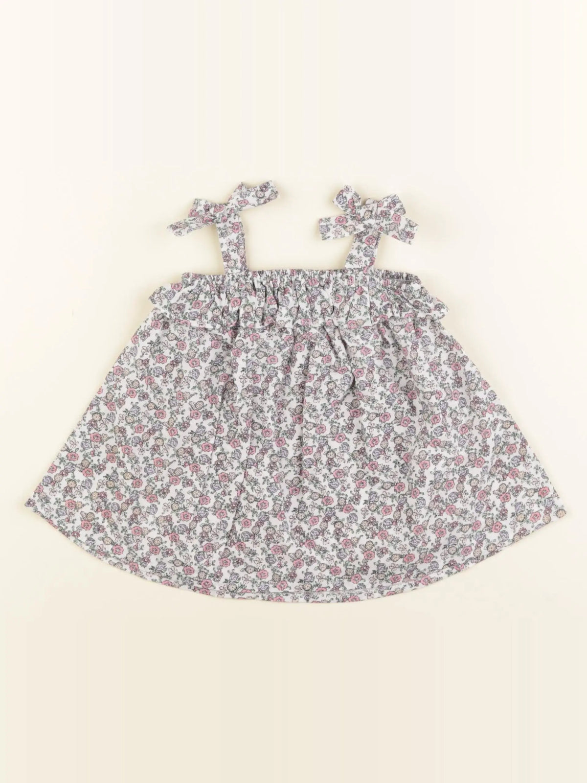 Vertbaudet - robe blanc, rose, vert - 3 mois