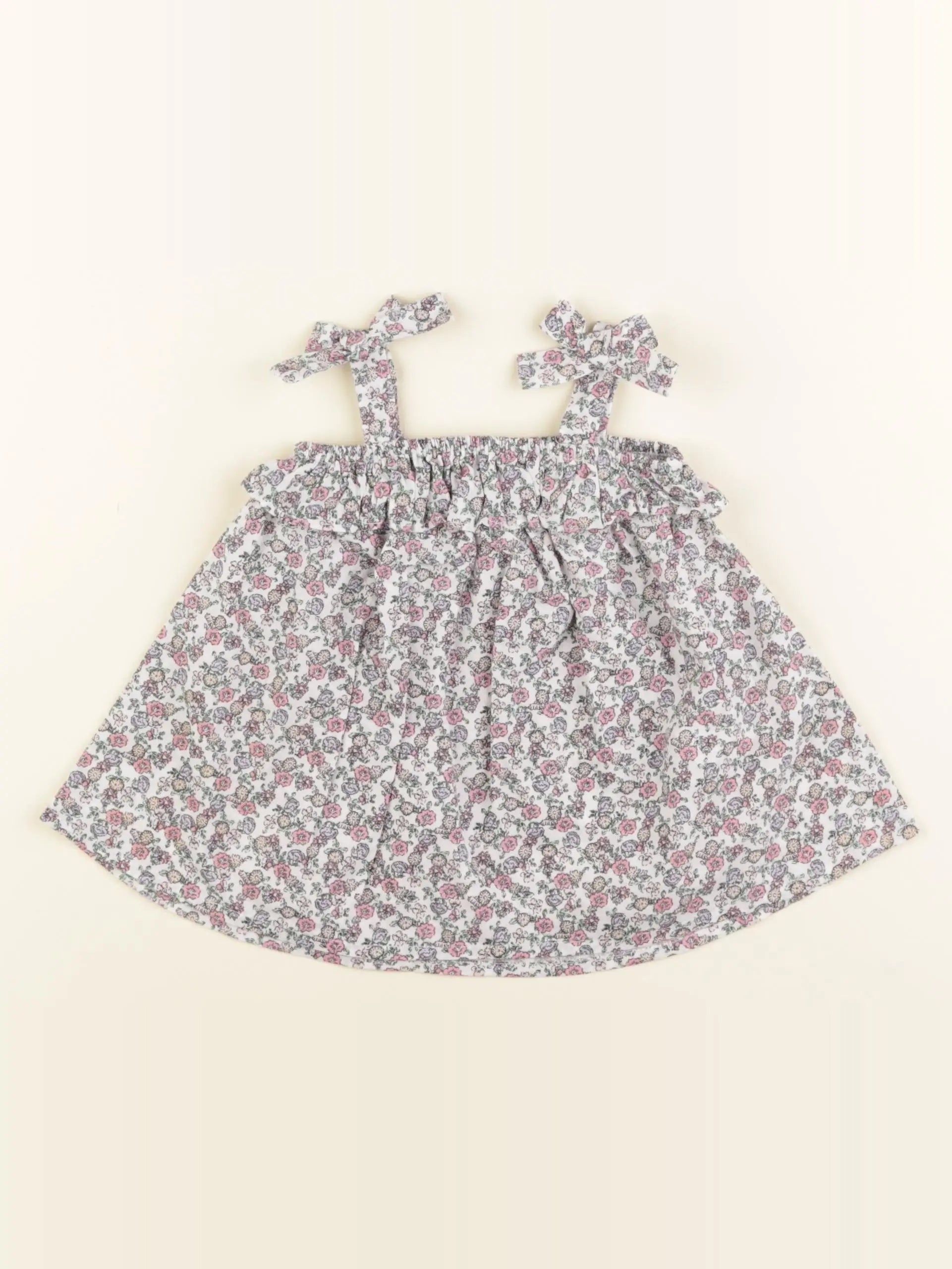 Vertbaudet - robe blanc, rose, vert - 3 mois