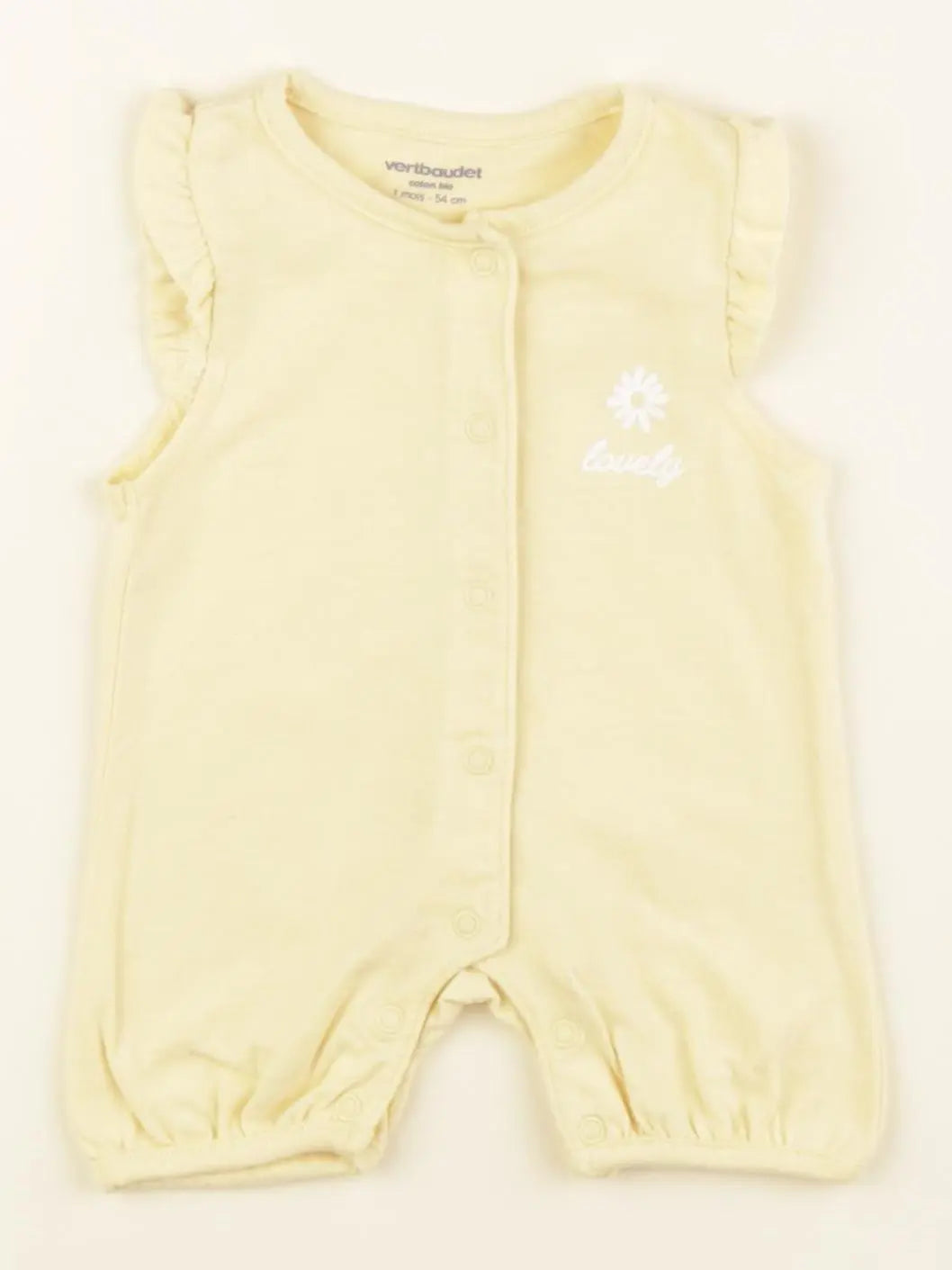 Vertbaudet - pyjama coton jaune - 1 mois