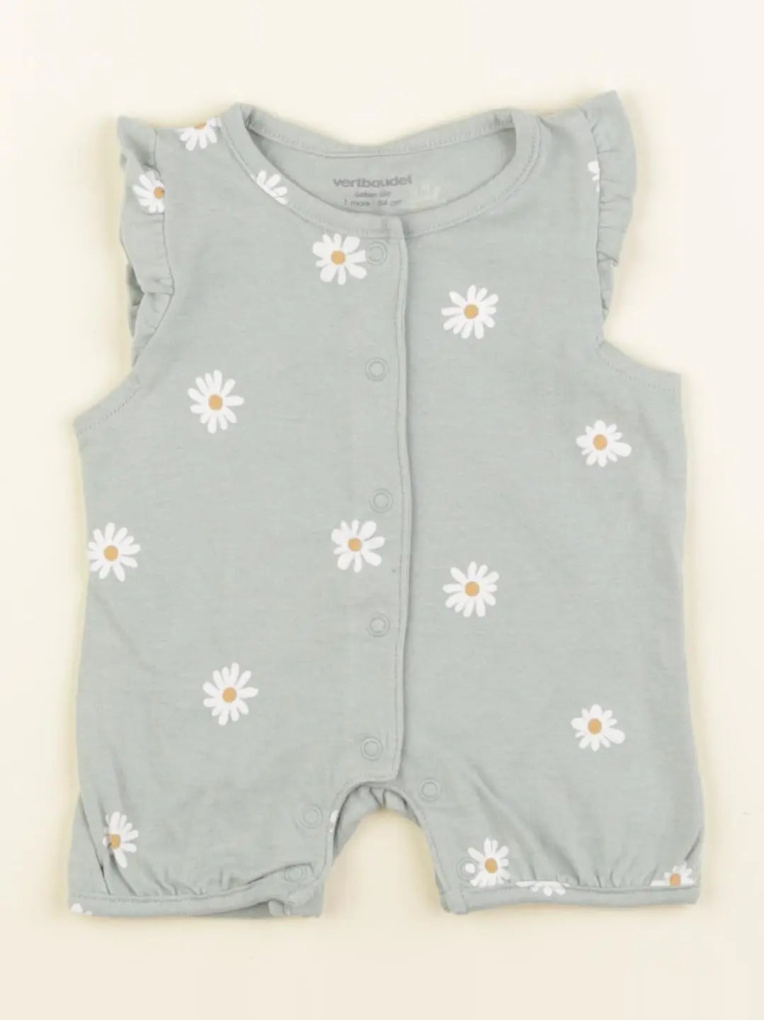 Vertbaudet - pyjama coton vert - 1 mois