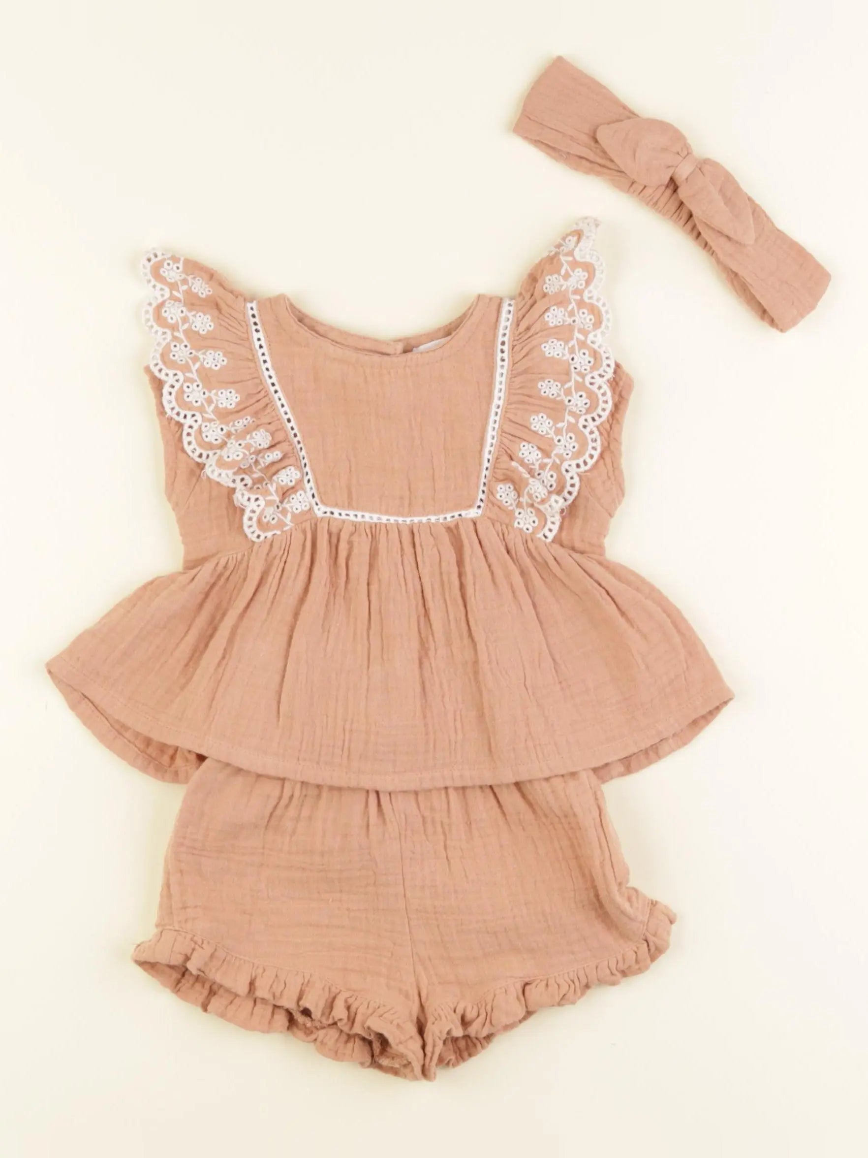 Vertbaudet - ensemble marron - 3 mois