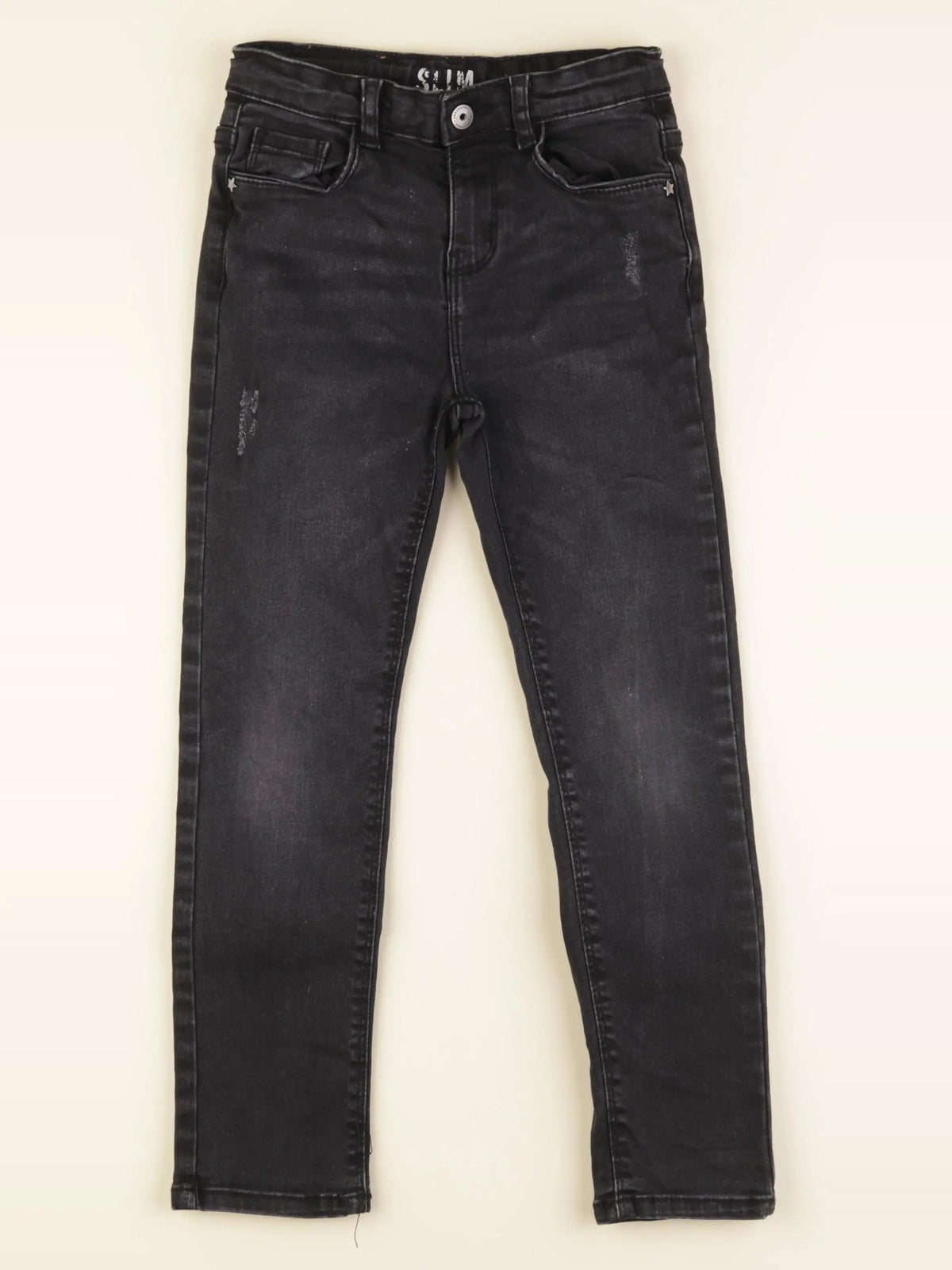 Vertbaudet - jean gris - 7 ans