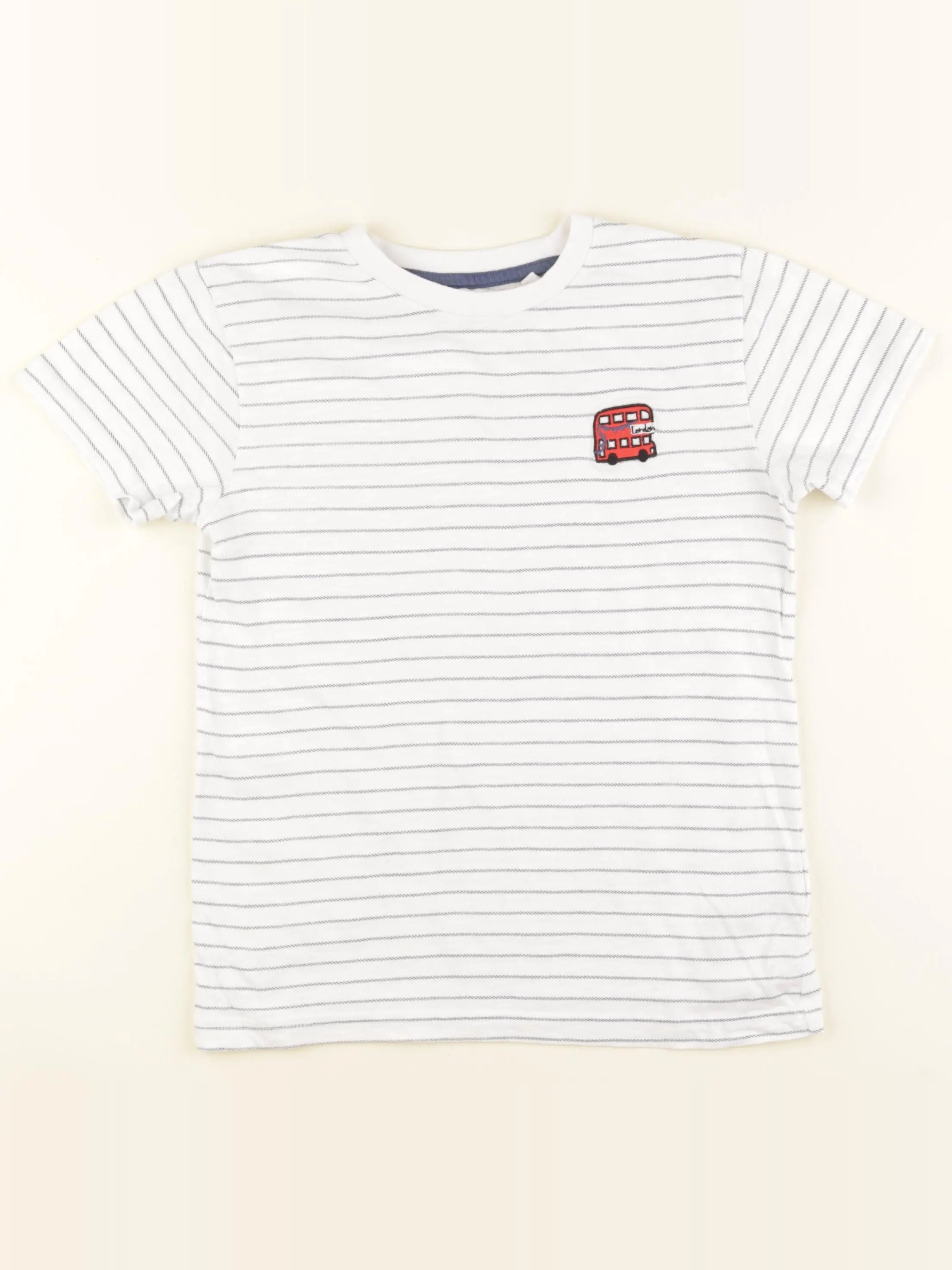 Next - tee-shirt blanc, bleu - 6/7 ans