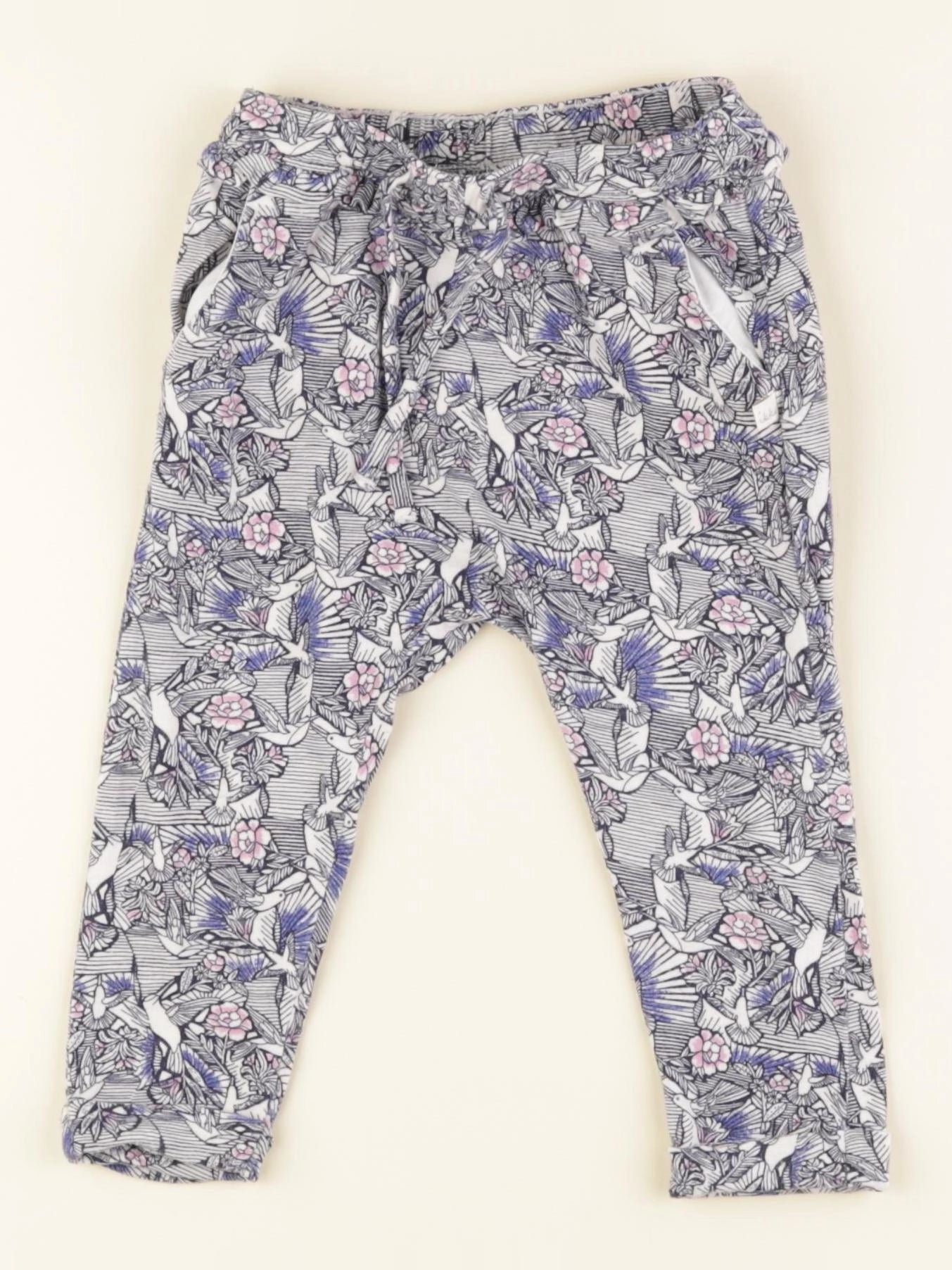 IKKS - pantalon bleu, blanc - 12 mois