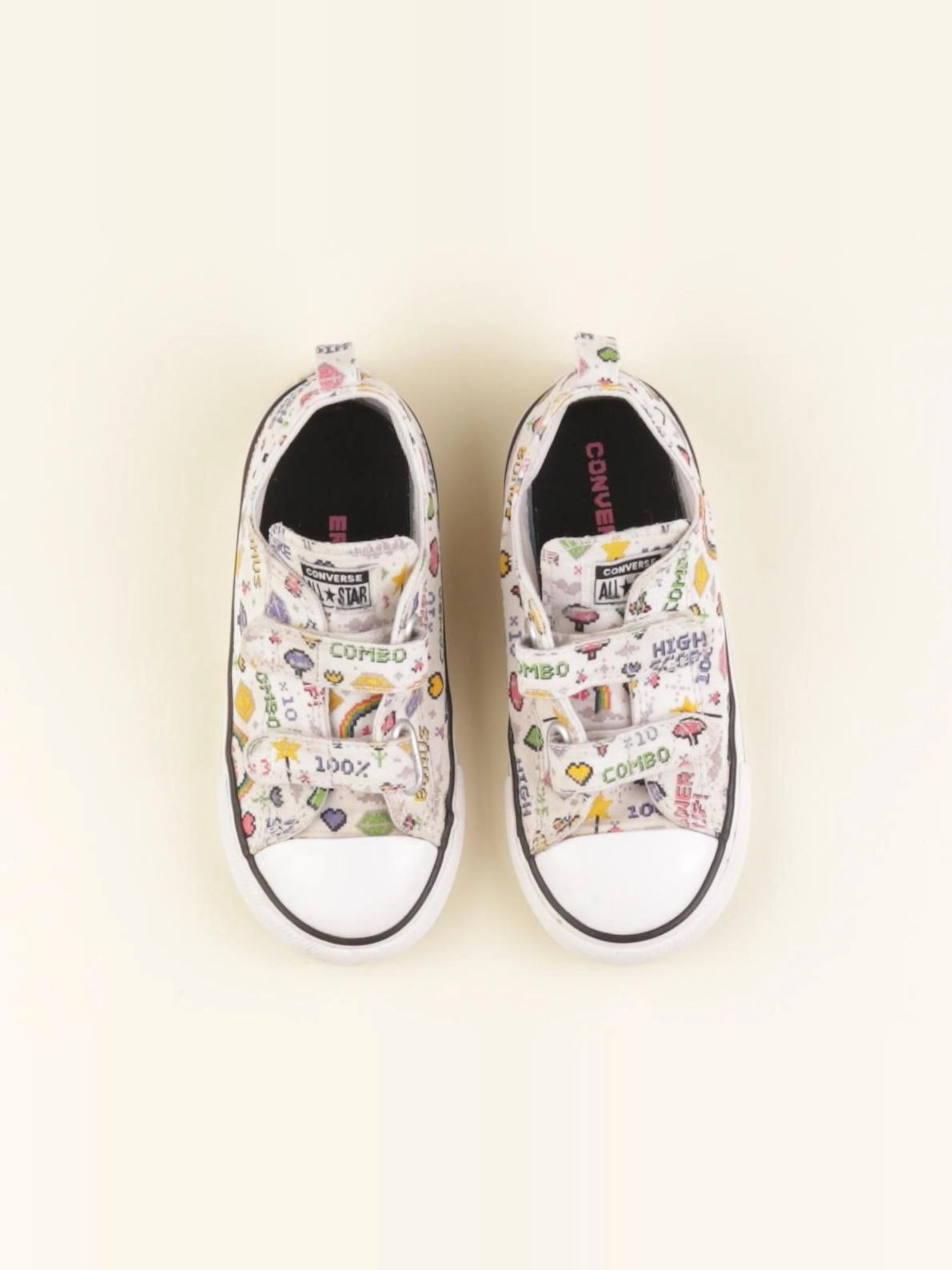 Converse - tennis à scratch/ lacets blanc - pointure 26