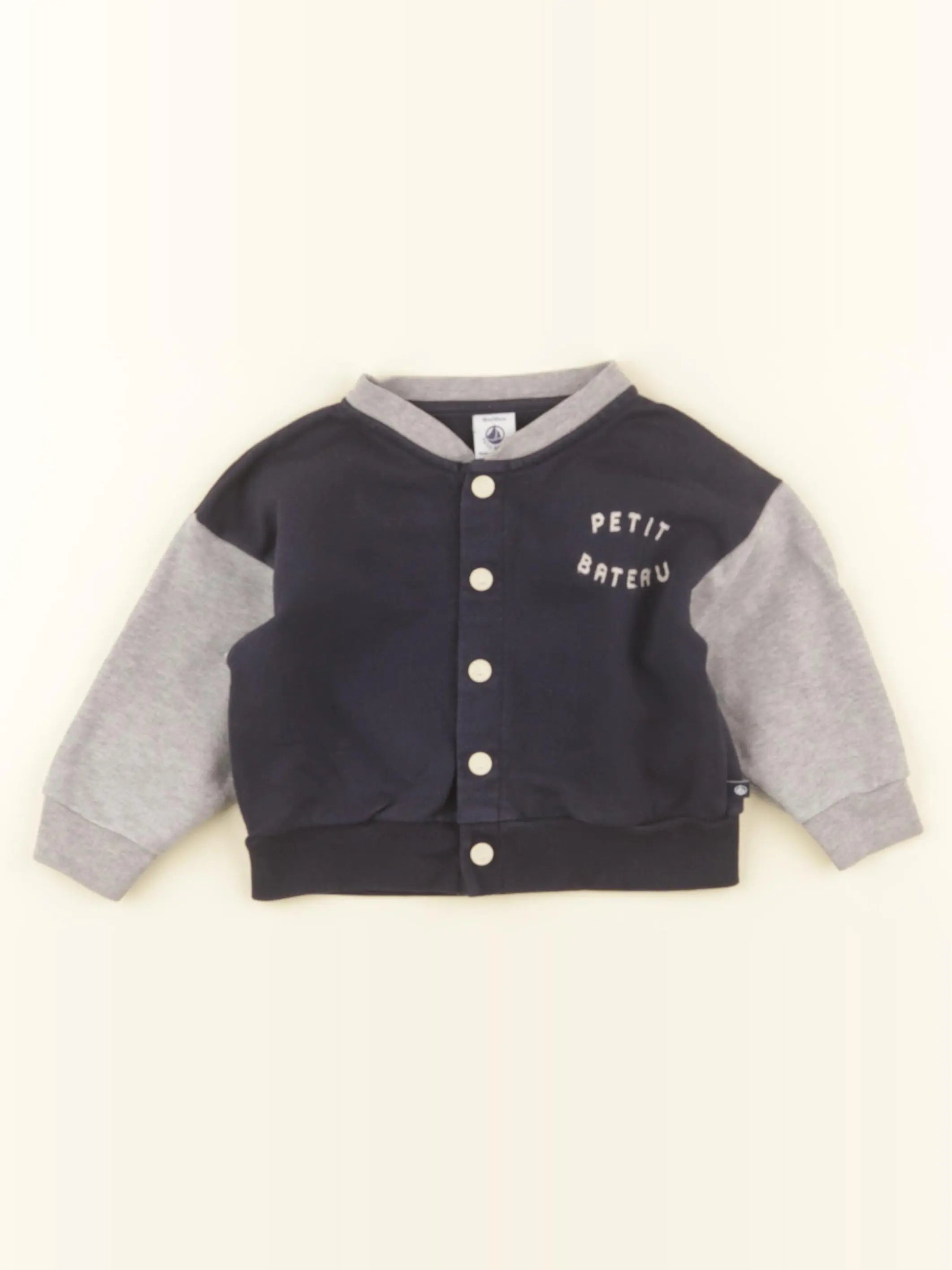 Petit Bateau - sweat bleu - 18 mois