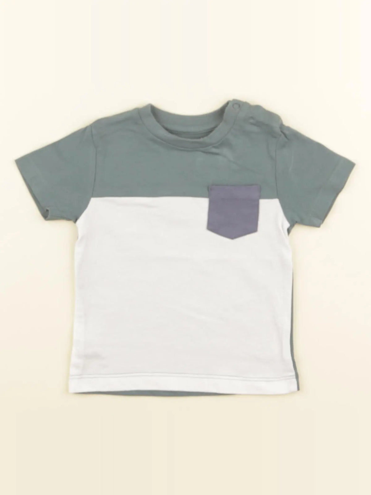 Vertbaudet - tee-shirt vert, blanc - 6 mois