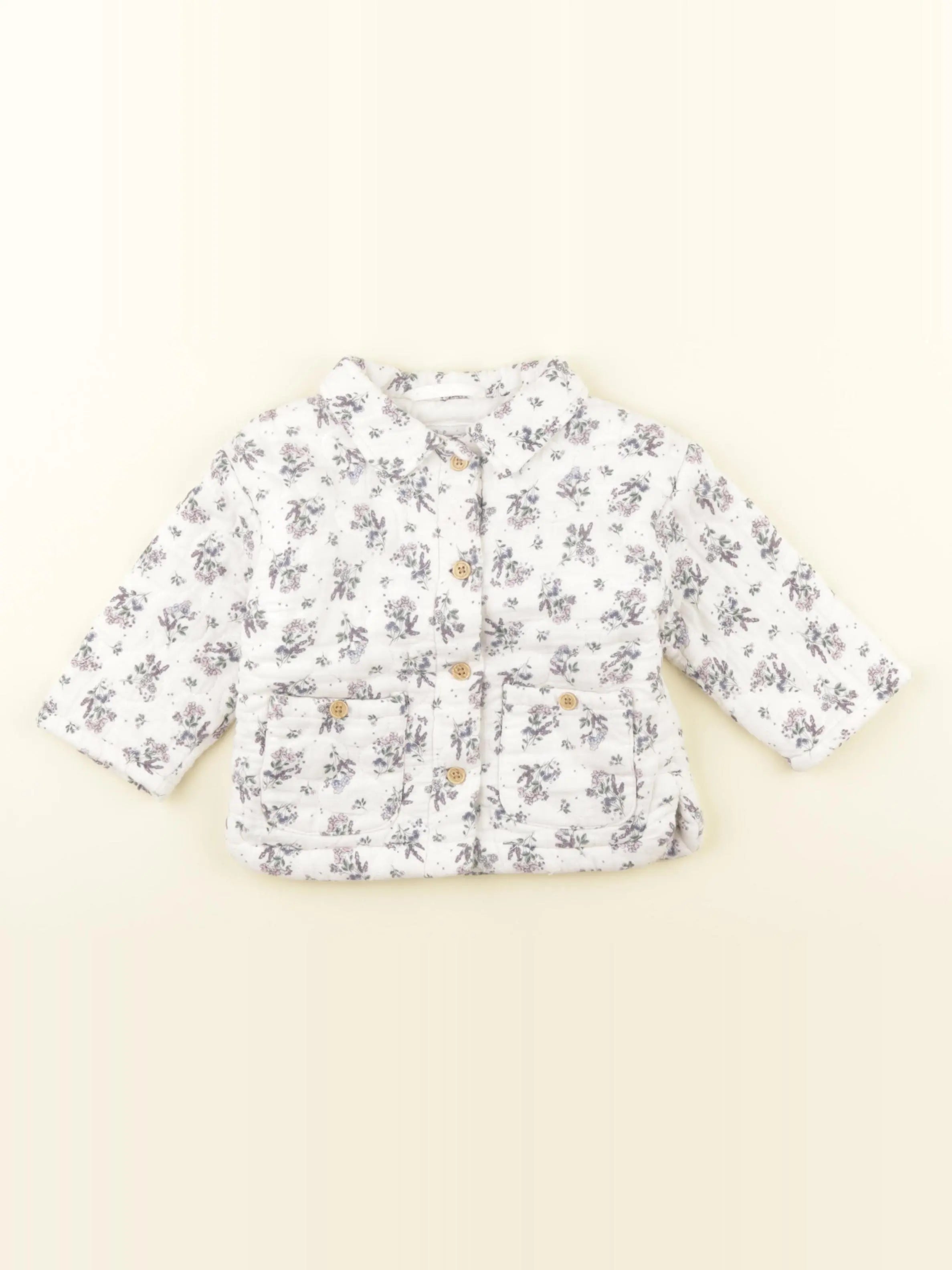 Vertbaudet - veste blanc, violet - 12 mois