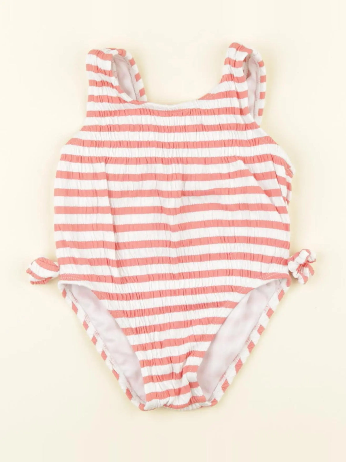Vertbaudet - maillot de bain blanc, rose - 18 mois